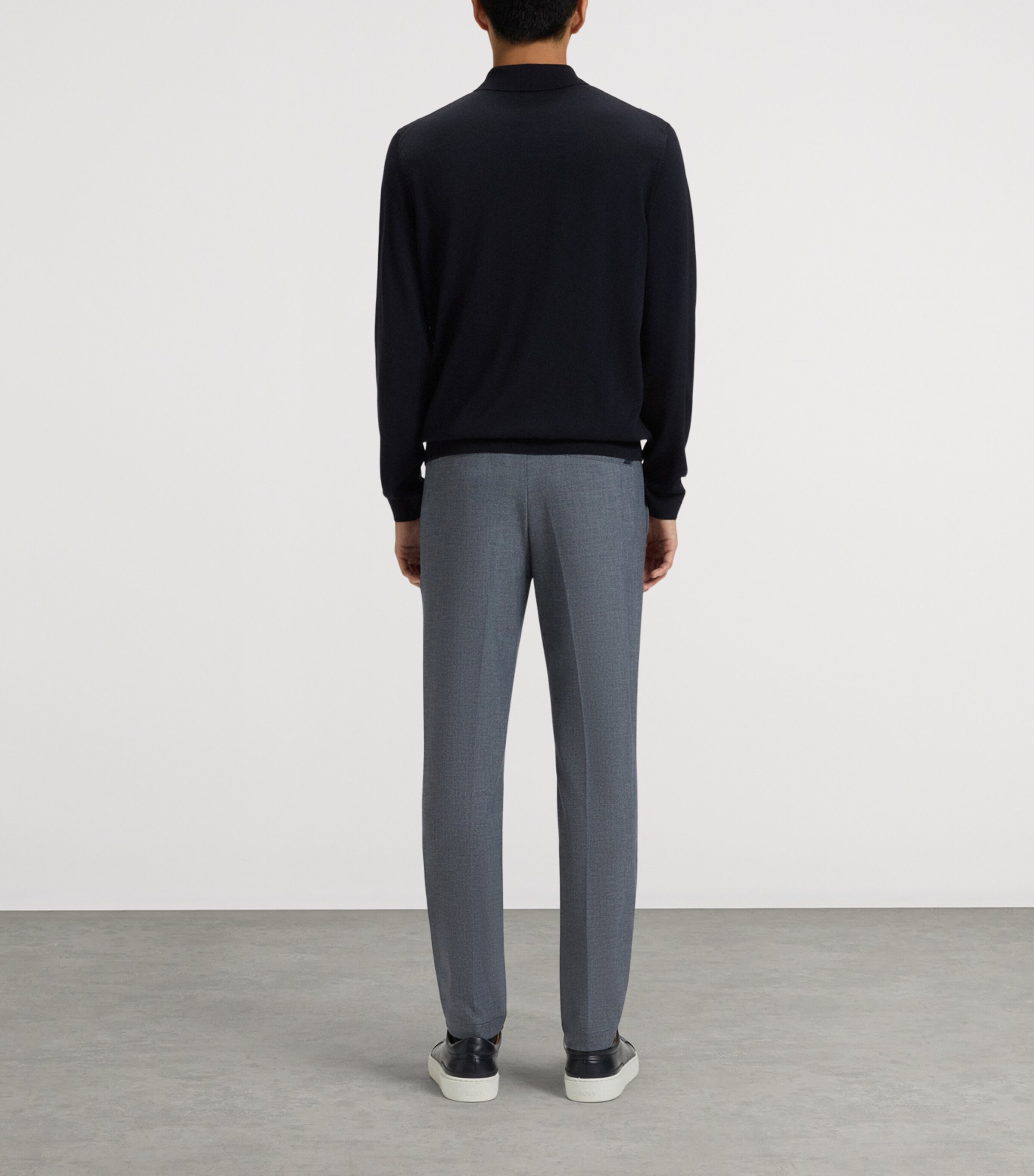 BOSS Mens Virgin Wool Polo Sweater Image 3
