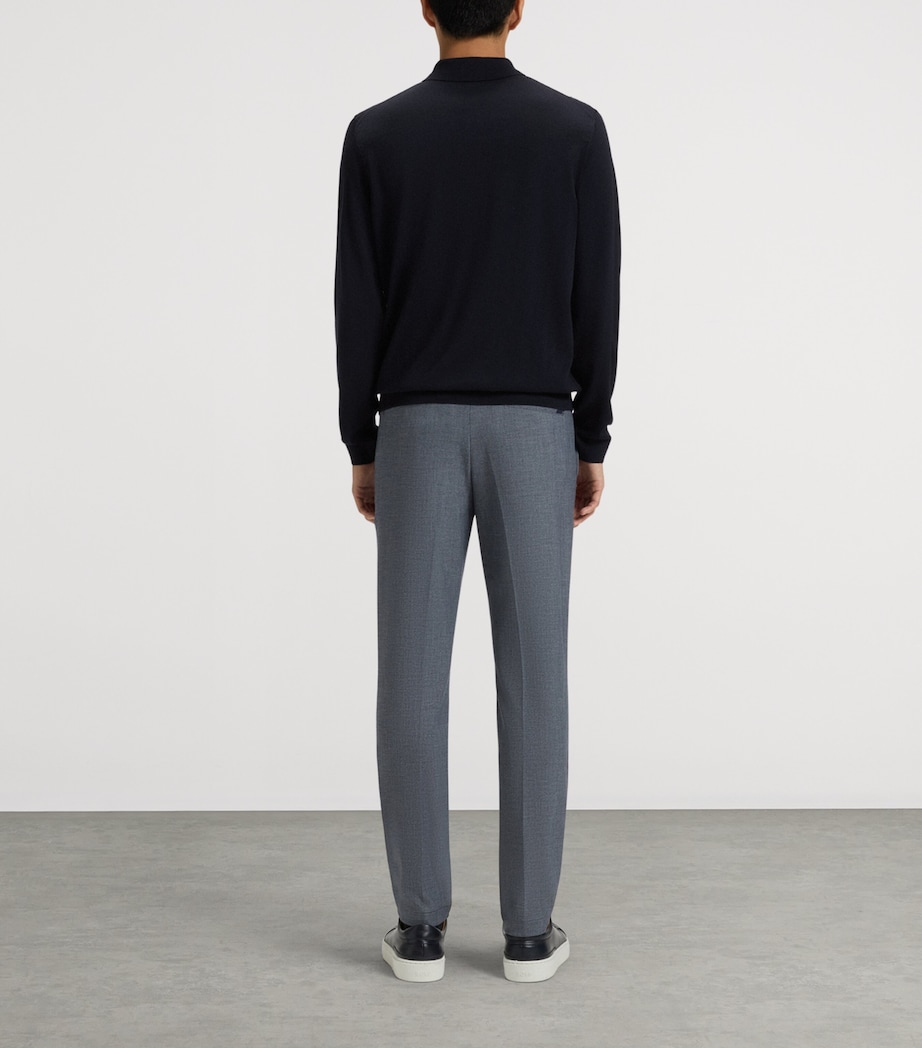BOSS Mens Virgin Wool Polo Sweater Image 3