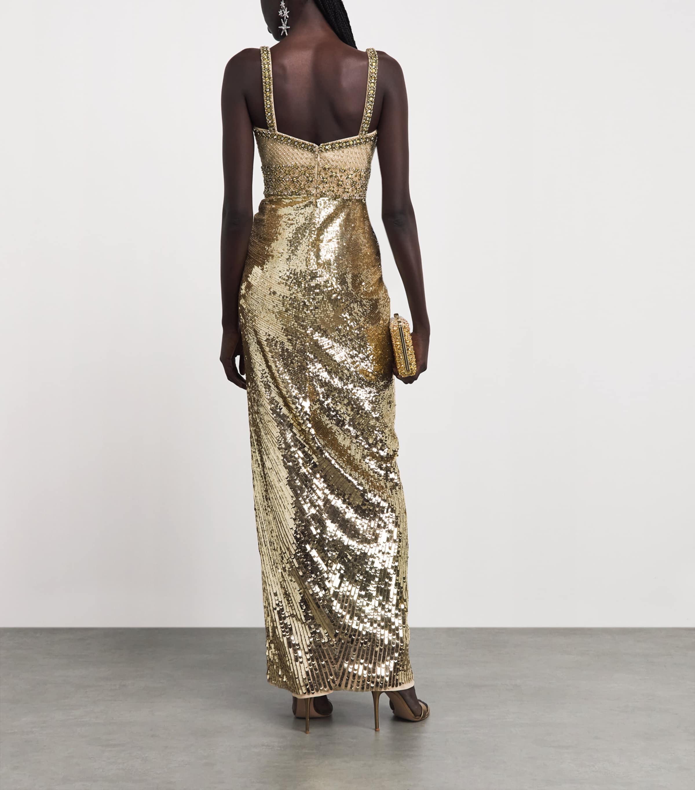 Jenny Packham Womens Only You Column Gown Illusion Image 4