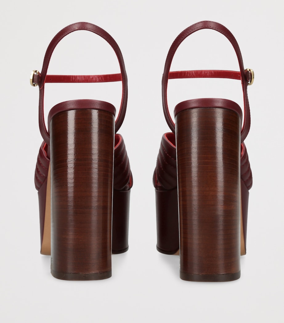 Valentino Garavani Leather Crasher Platform Heels 125 Wine Image 4