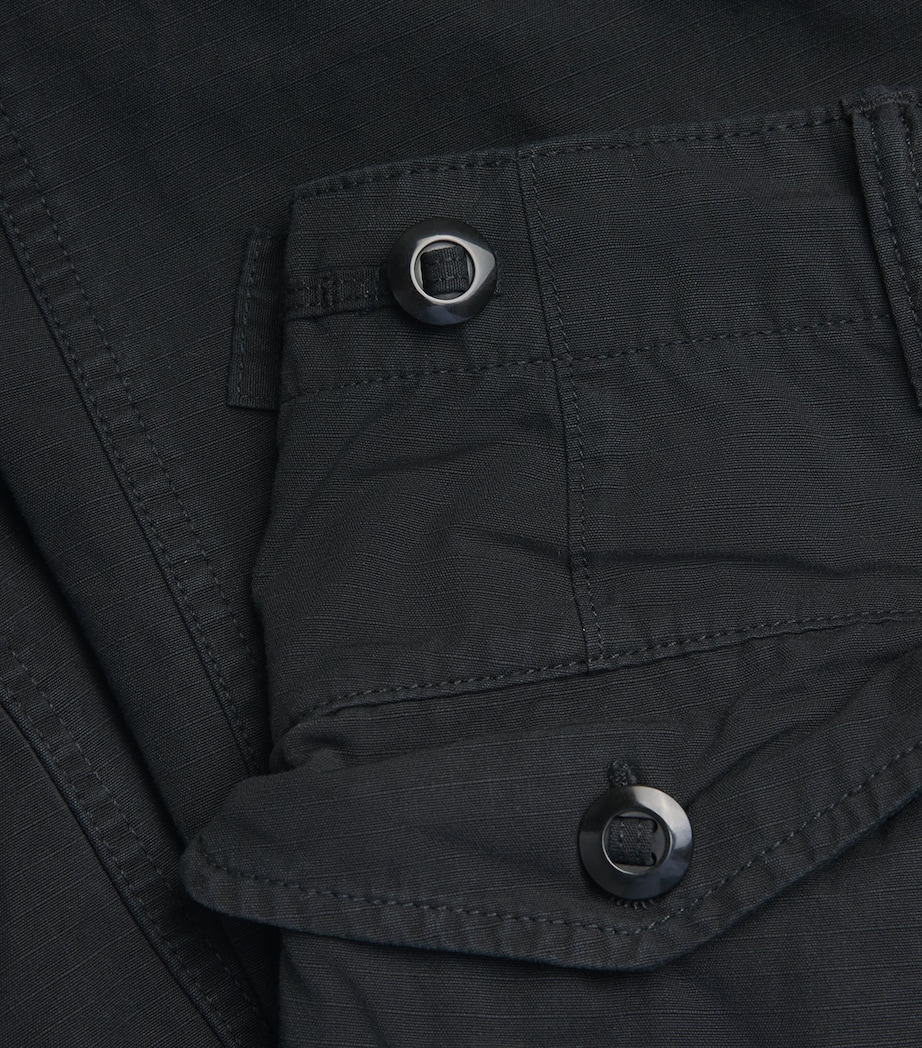 Ripstop Canvas Cargo Trousers BLACK Image 5