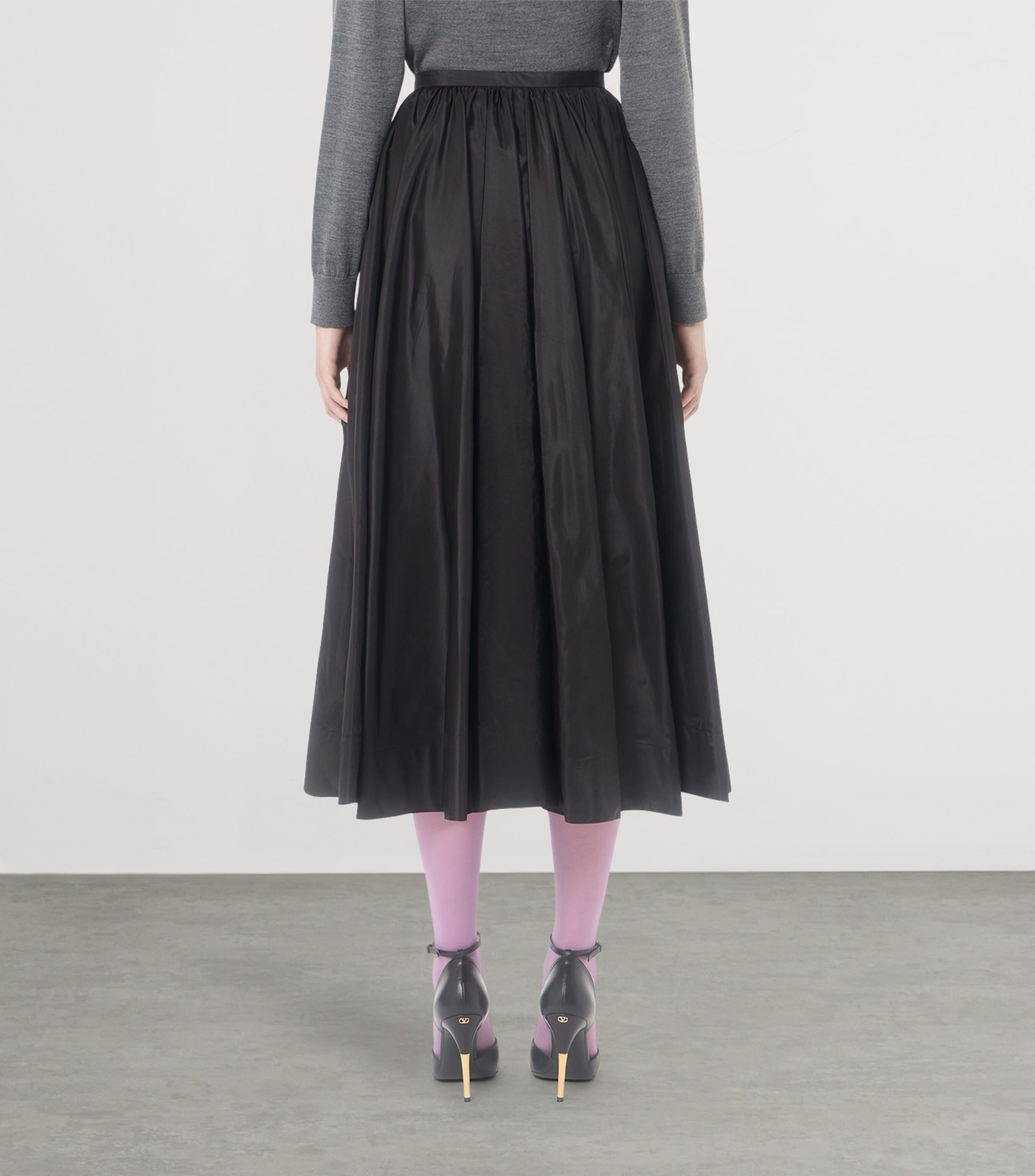 Valentino Womens Silk Pleated Midi Skirt Image 5