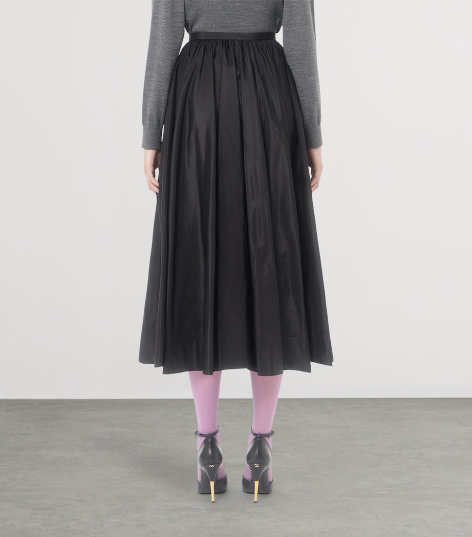 Valentino Womens Silk Pleated Midi Skirt Image 5