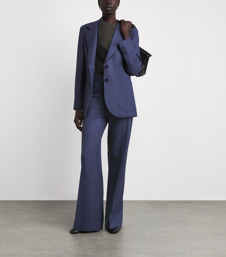 Victoria Beckham Womens Katherine Blazer Dusk Blue Melange Image 2