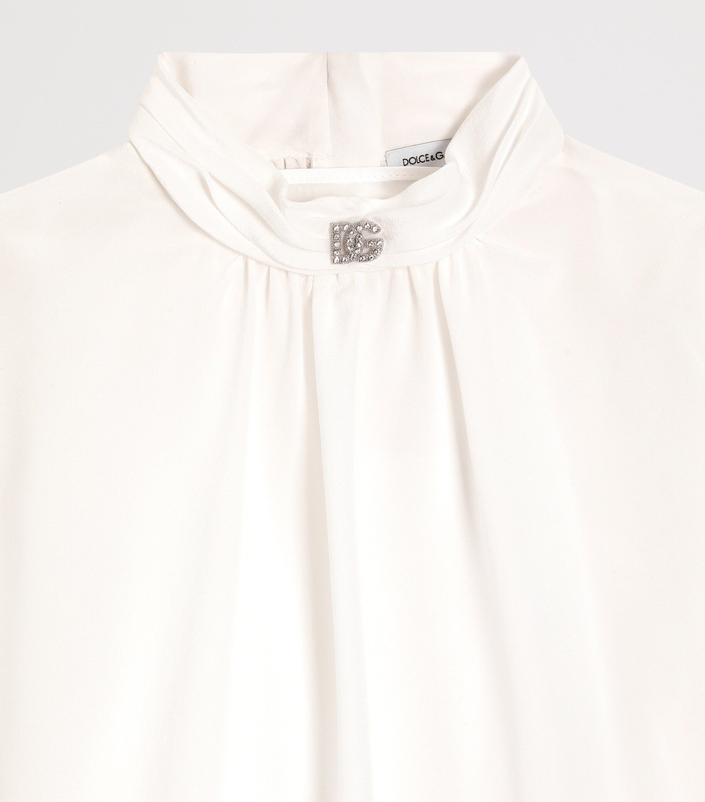 Dolce&Gabbana Kids Silk Ruffled Blouse (8-12+ Years) White Image 3