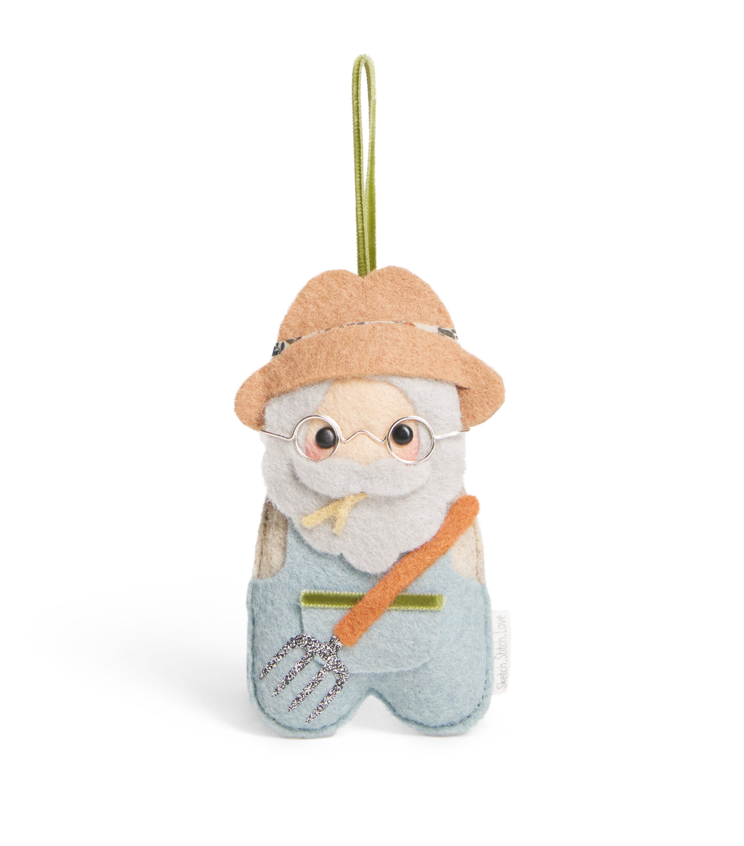 SKETCH.STITCH.LOVE Felt Farmer Tree Decoration Blue/beige Image 1