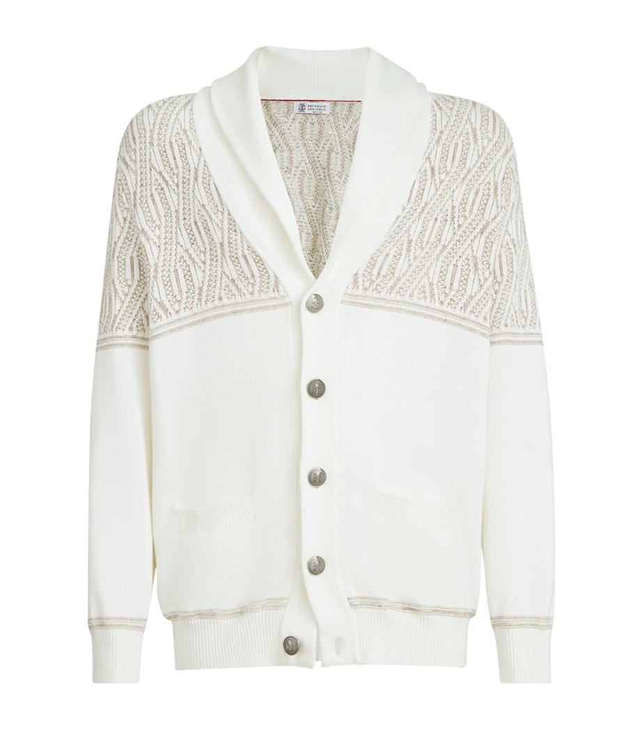 Jacquard Shawl-Collar Cardigan CPK51 Image 1