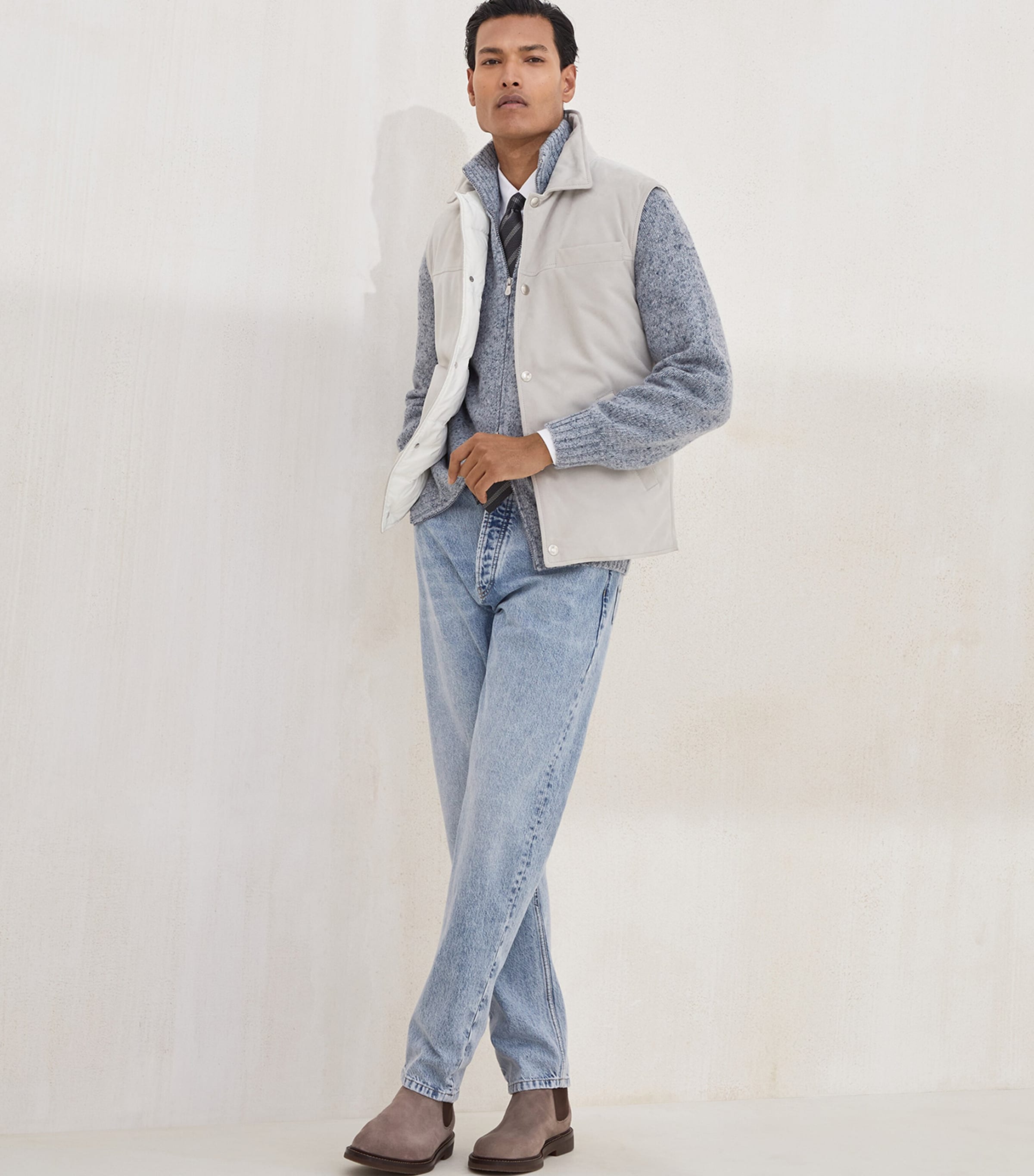 Suede Down Gilet C4245 Image 3