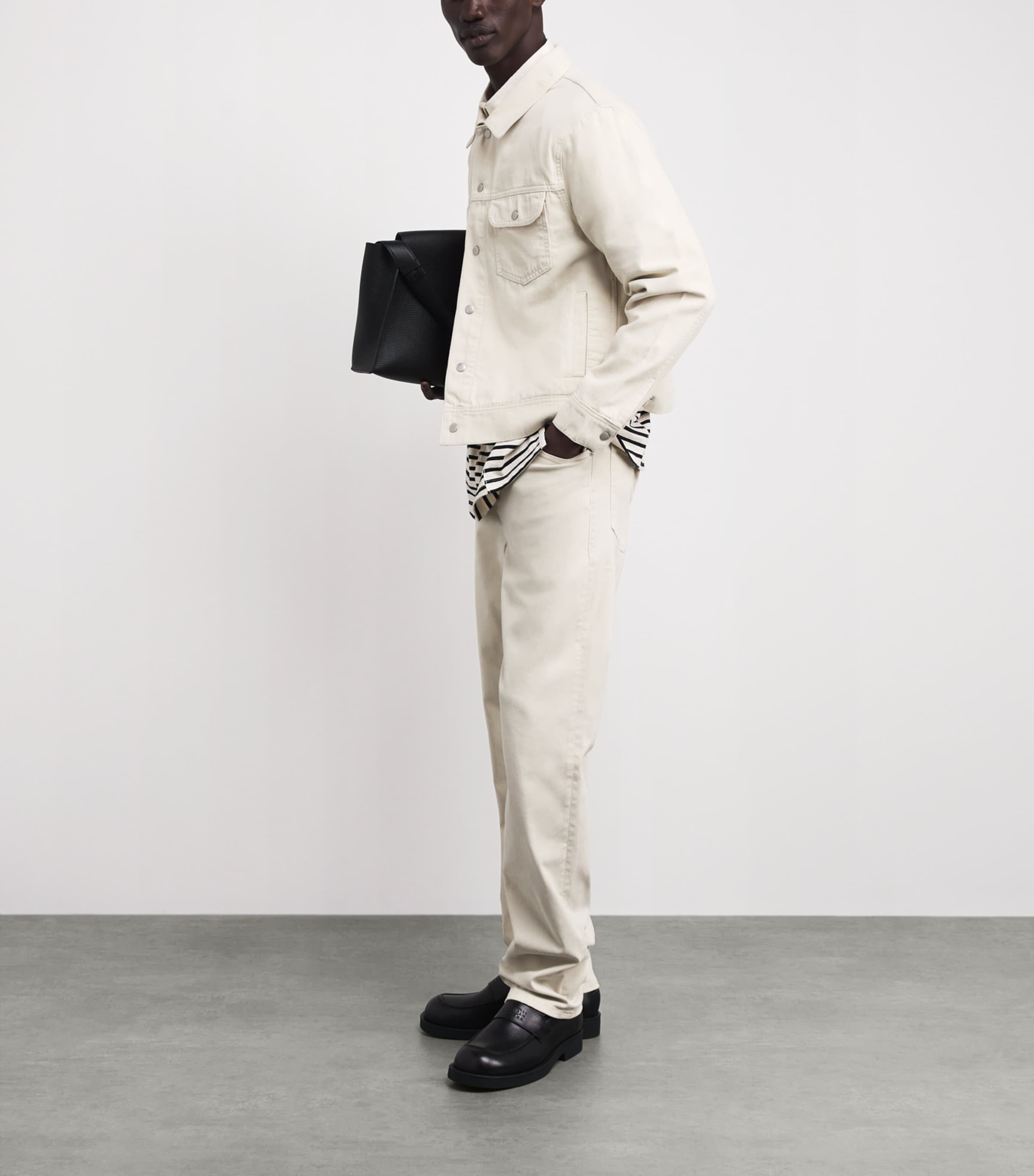 FRAME Mens The Modern Straight Jeans Milk Beige Image 2