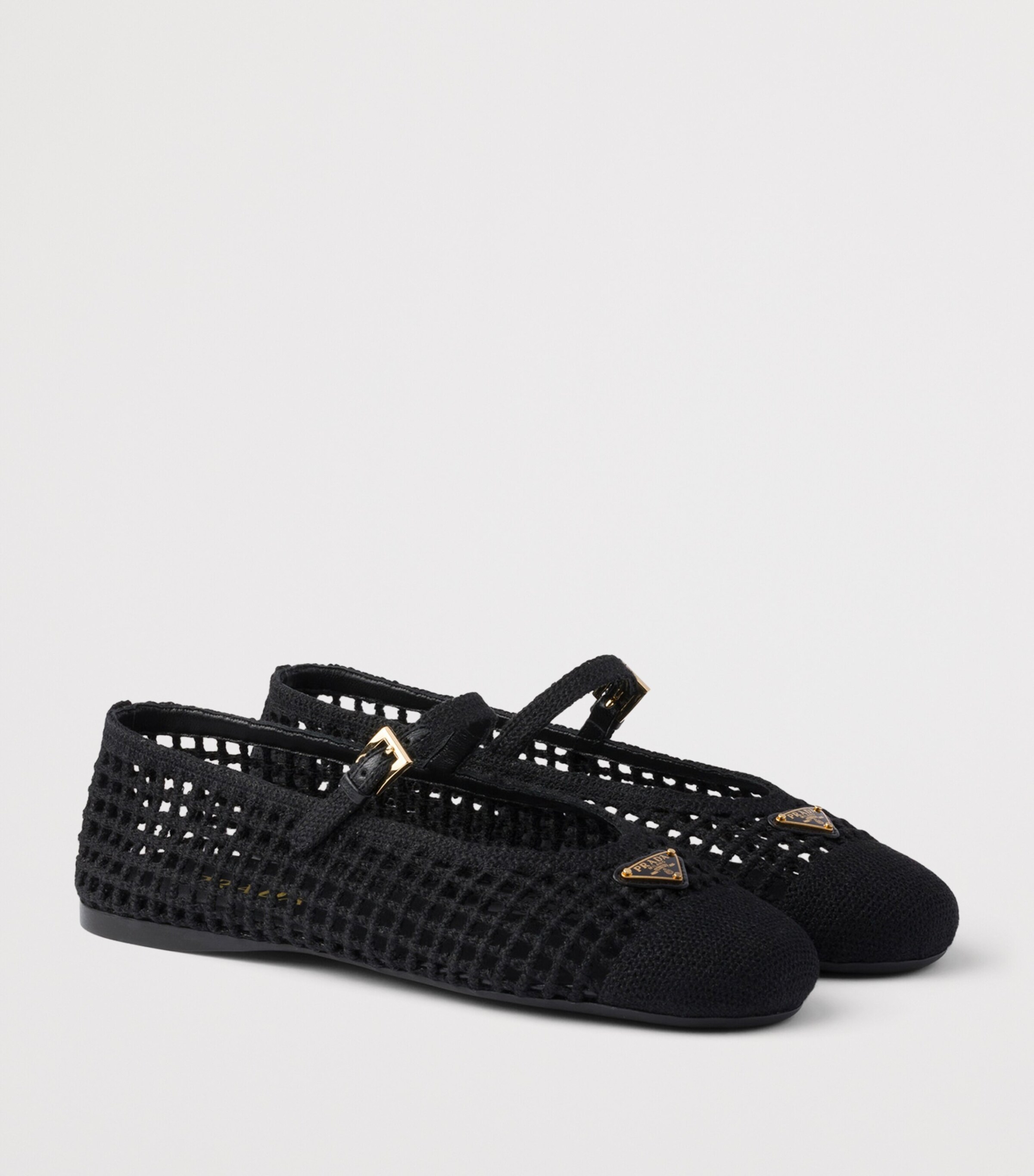 Prada Crochet Ballet Flats Black Image 2