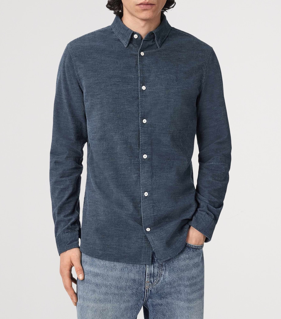 AllSaints Mens Organic Cotton Lorella Shirt Moonstone Blue Image 3