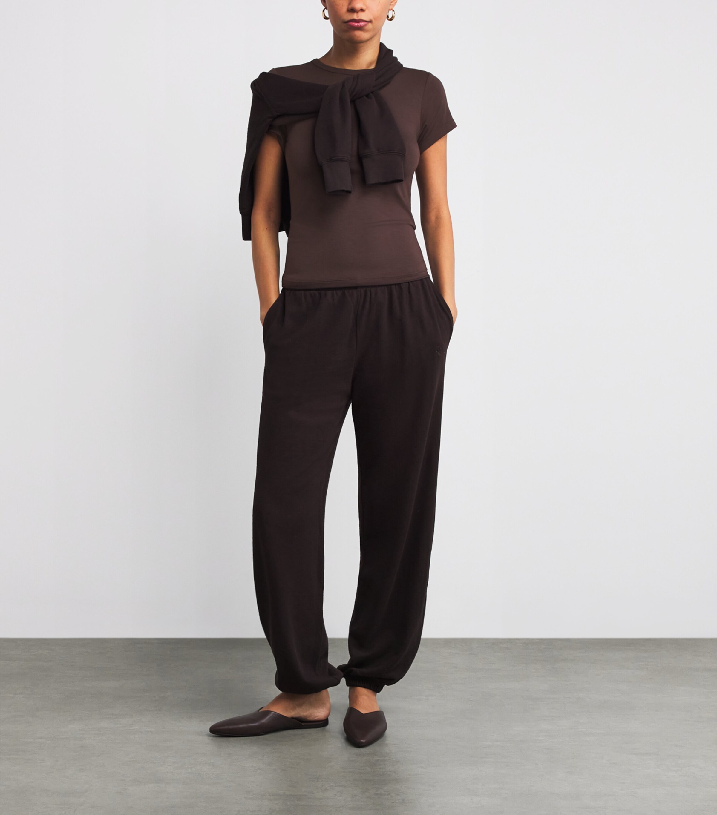 Cotton-Modal Crew-Neck T-Shirt ESPRESSO ESP Image 2