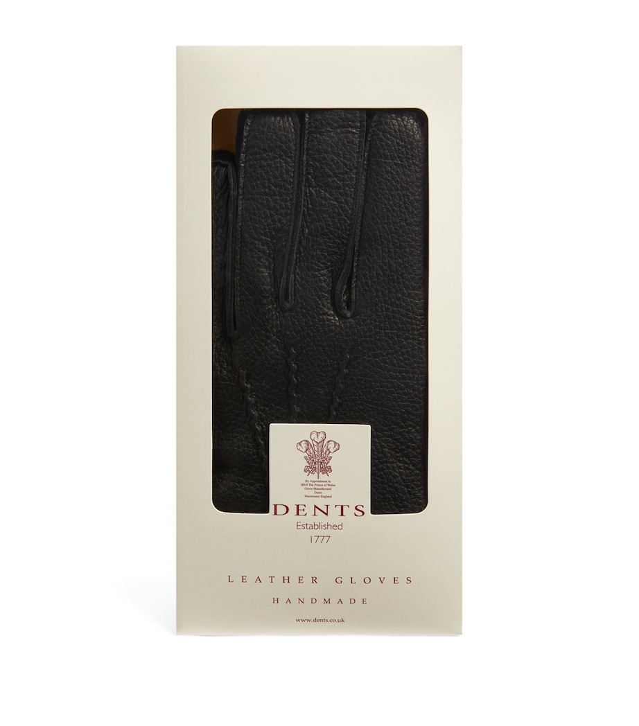 Grained Deerskin Gloves BLACK Image 4