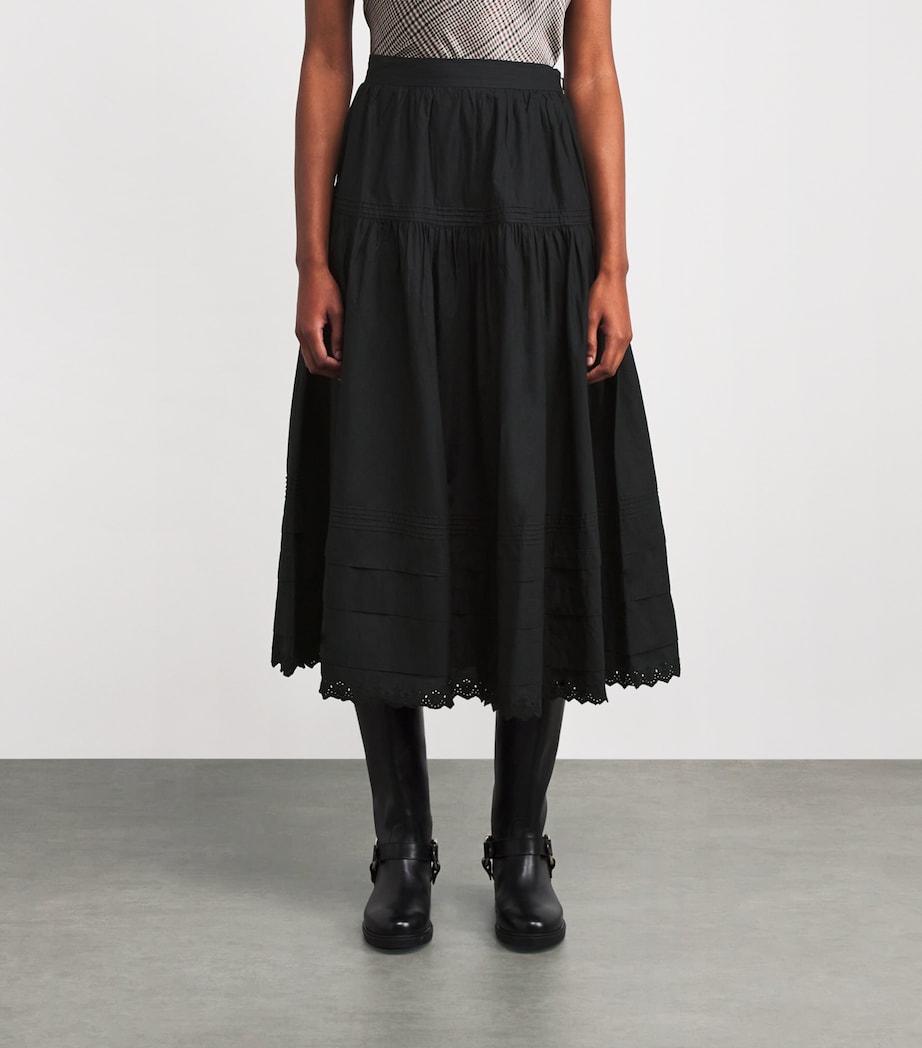 Organic Cotton Sebastiane Midi Skirt BLACK Image 3