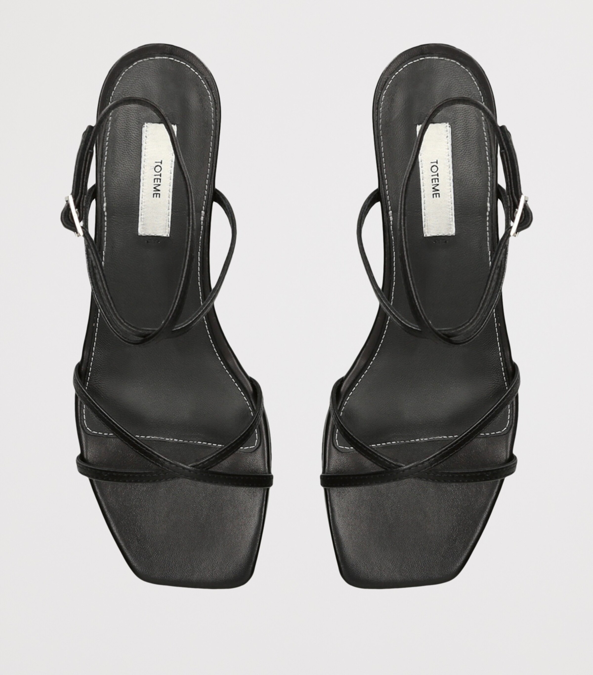 Toteme Leather Crossover Heeled Sandals 35 Black Image 4