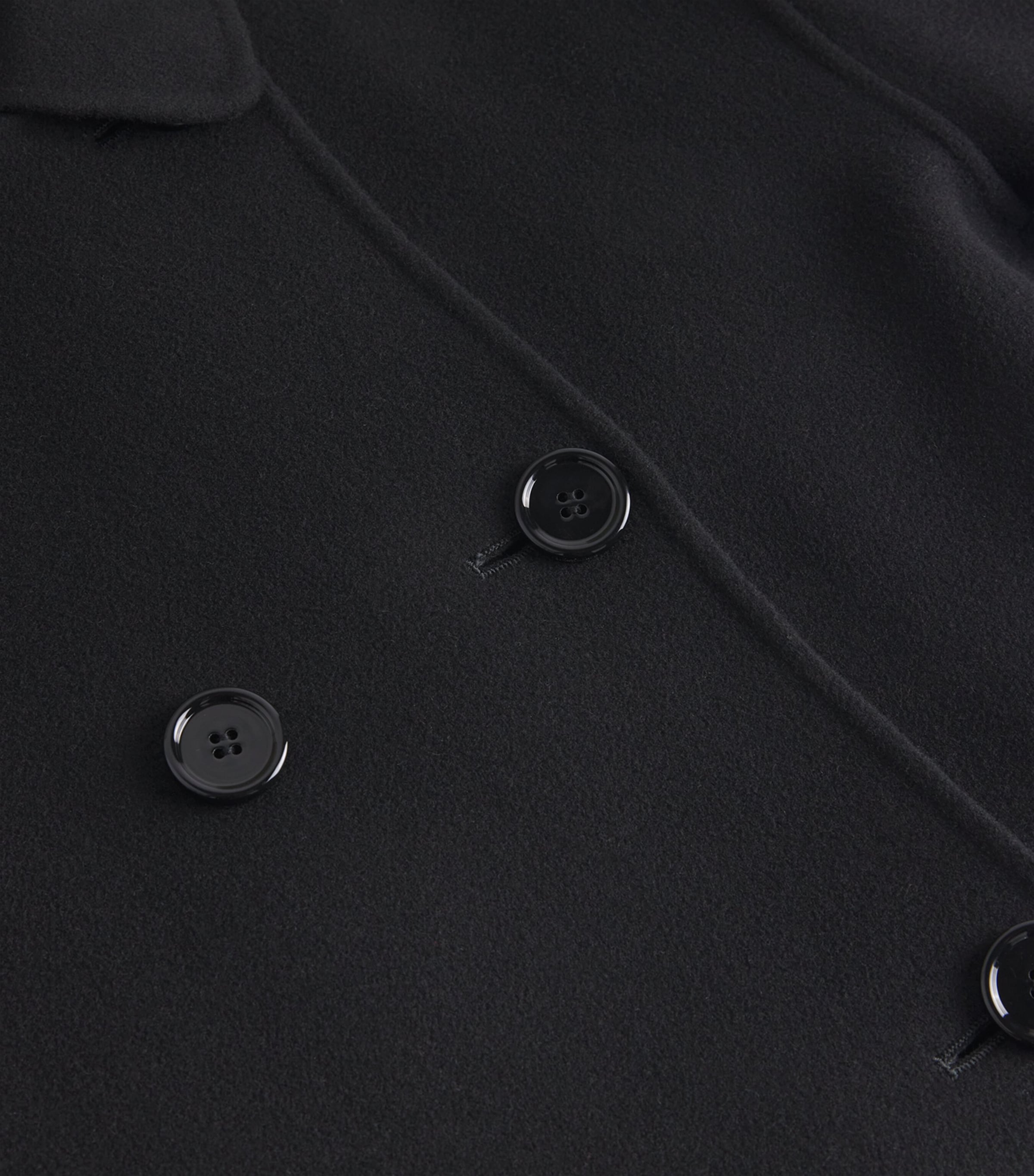 Virgin Wool Double-Breasted Coat BLACK Image 5