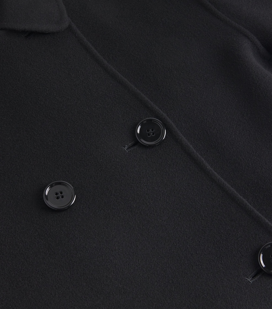 Virgin Wool Double-Breasted Coat BLACK Image 5