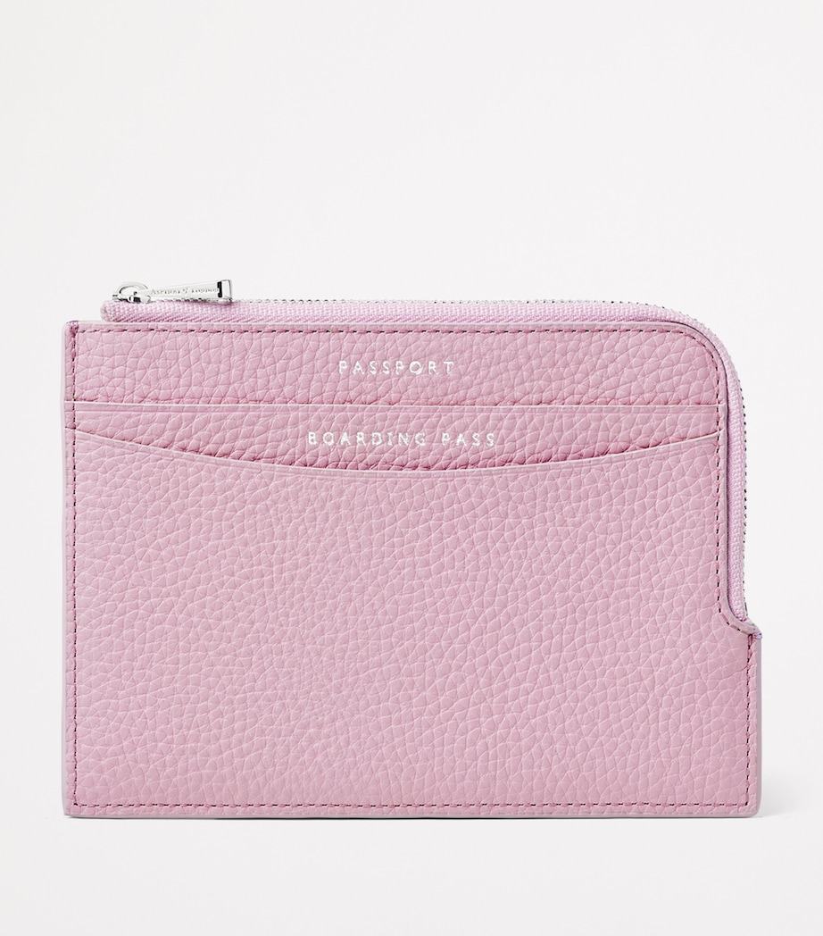 Leather Zipped Travel Wallet LILAC Image 2