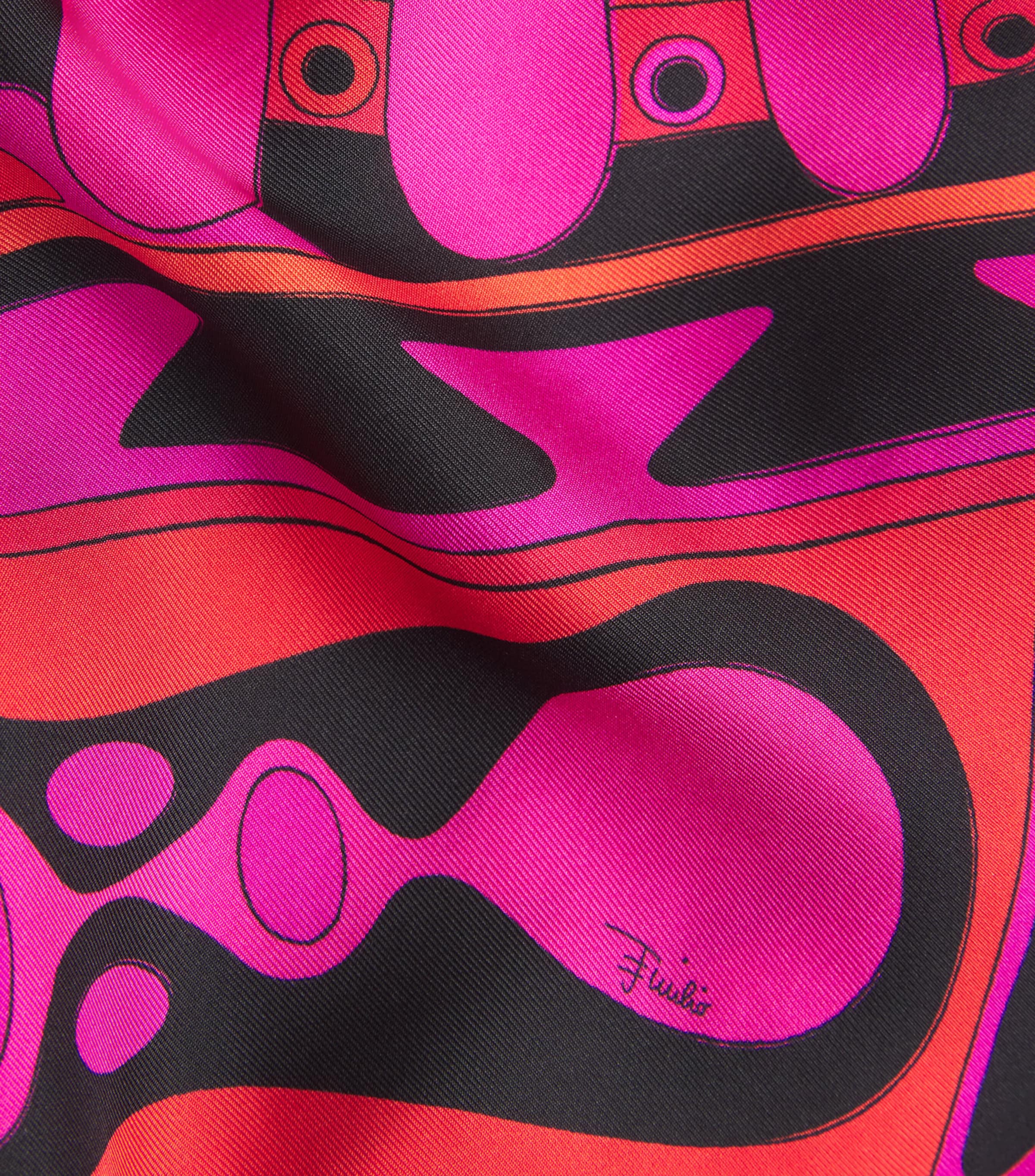 PUCCI Womens Silk Soleil One-Shoulder Midi Dress Fuchsia Image 6