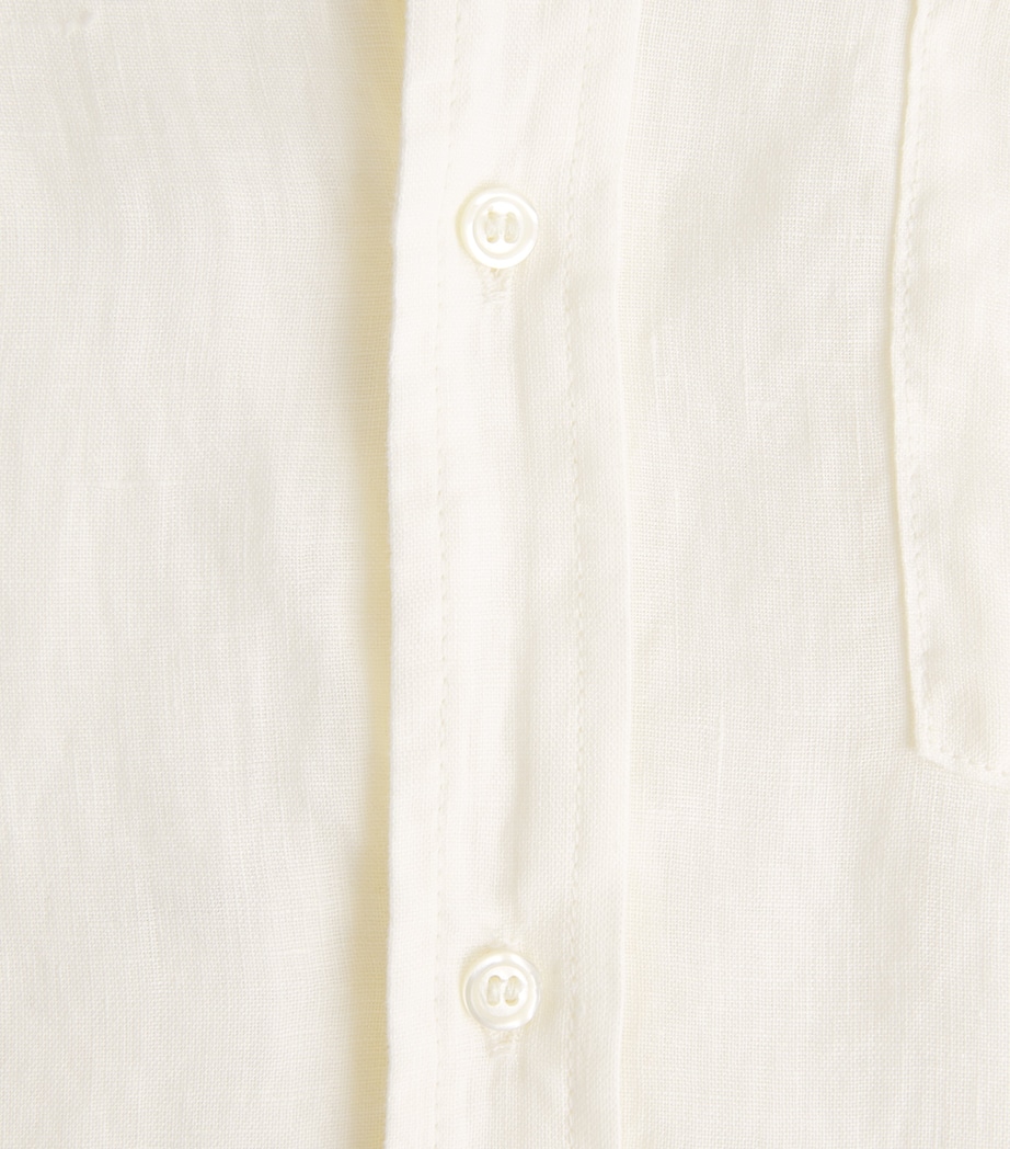Citizens of Humanity Womens Linen Shrunken Kayla Shirt Vanilla Cream Image 6