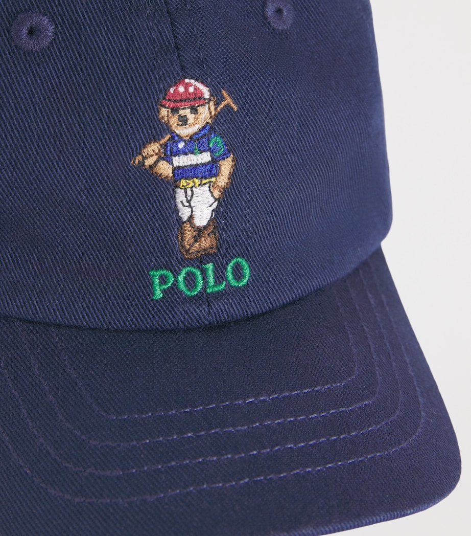 Cotton Polo Bear Baseball Cap (3-9 Months) BEARNAVY Image 3