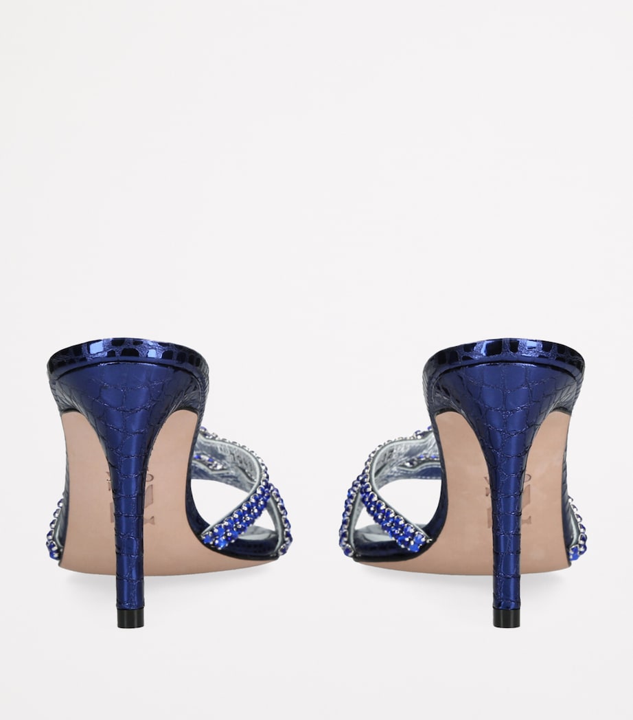Crystal-Embellished Loie Mules 85 BLUE Image 2