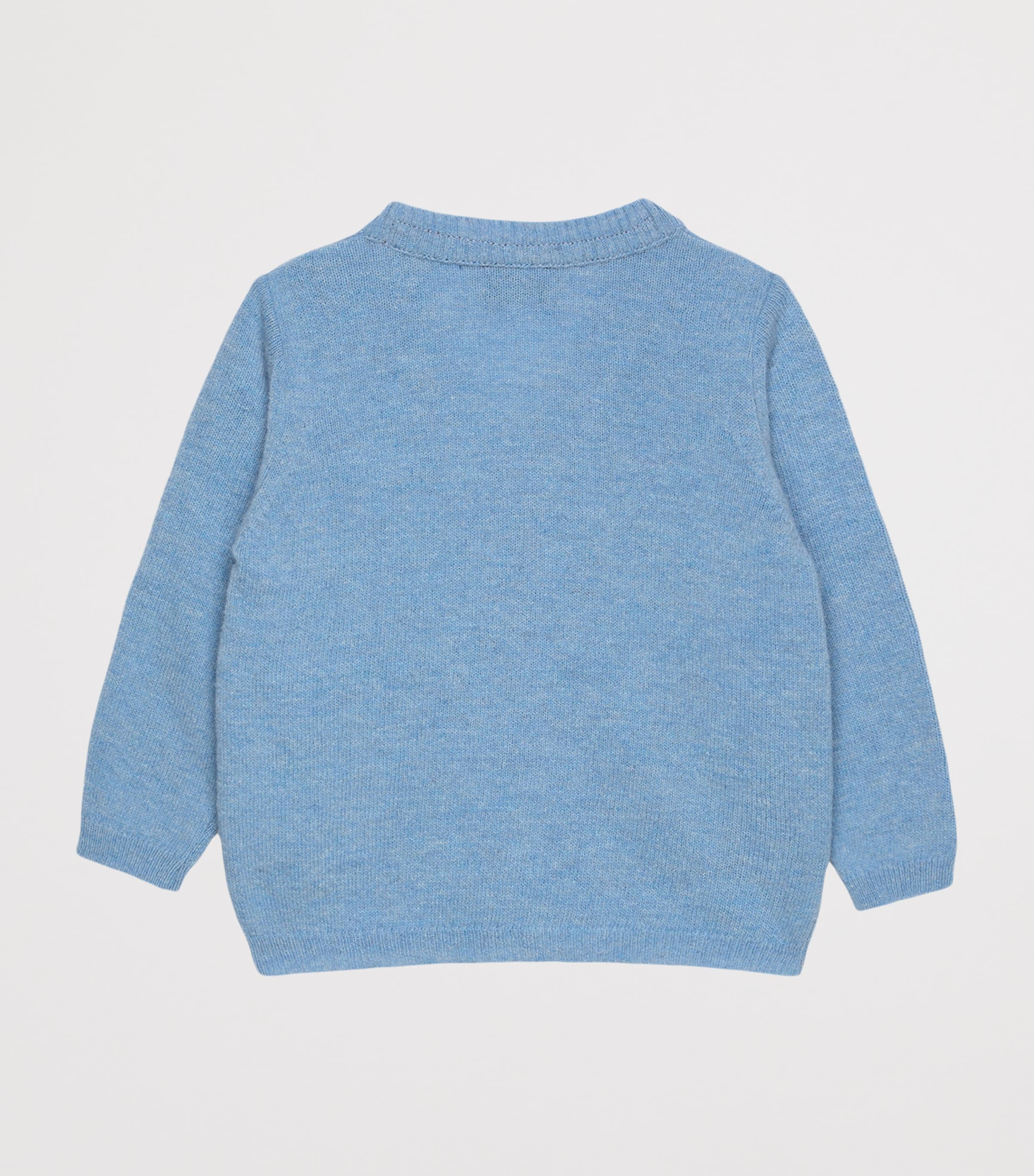 Trotters Wool-Blend Guardsman on Horse Cardigan (3-24 Months) Blue Marl Image 2