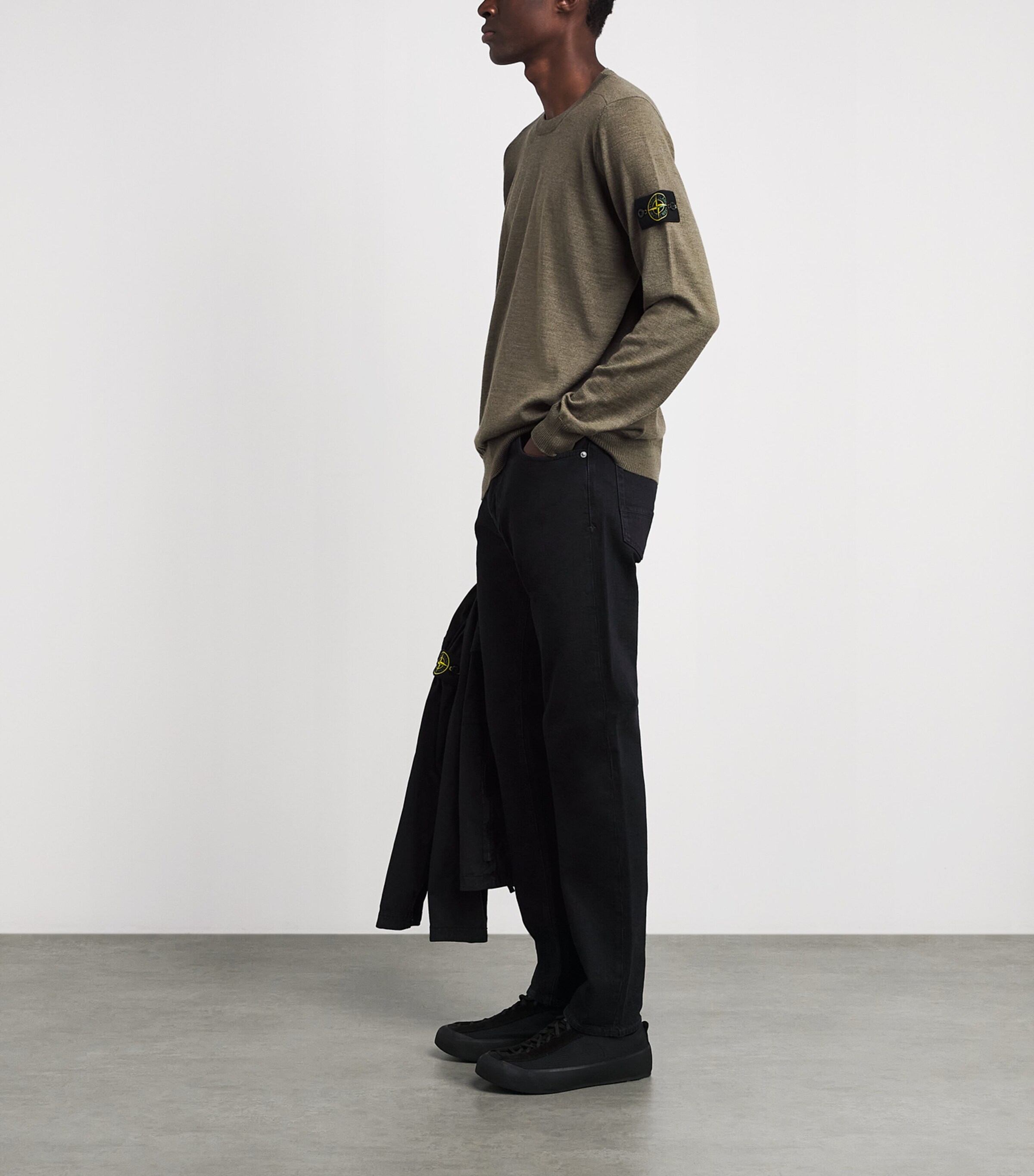 Stone Island Mens Compass Logo Sweater Image 2