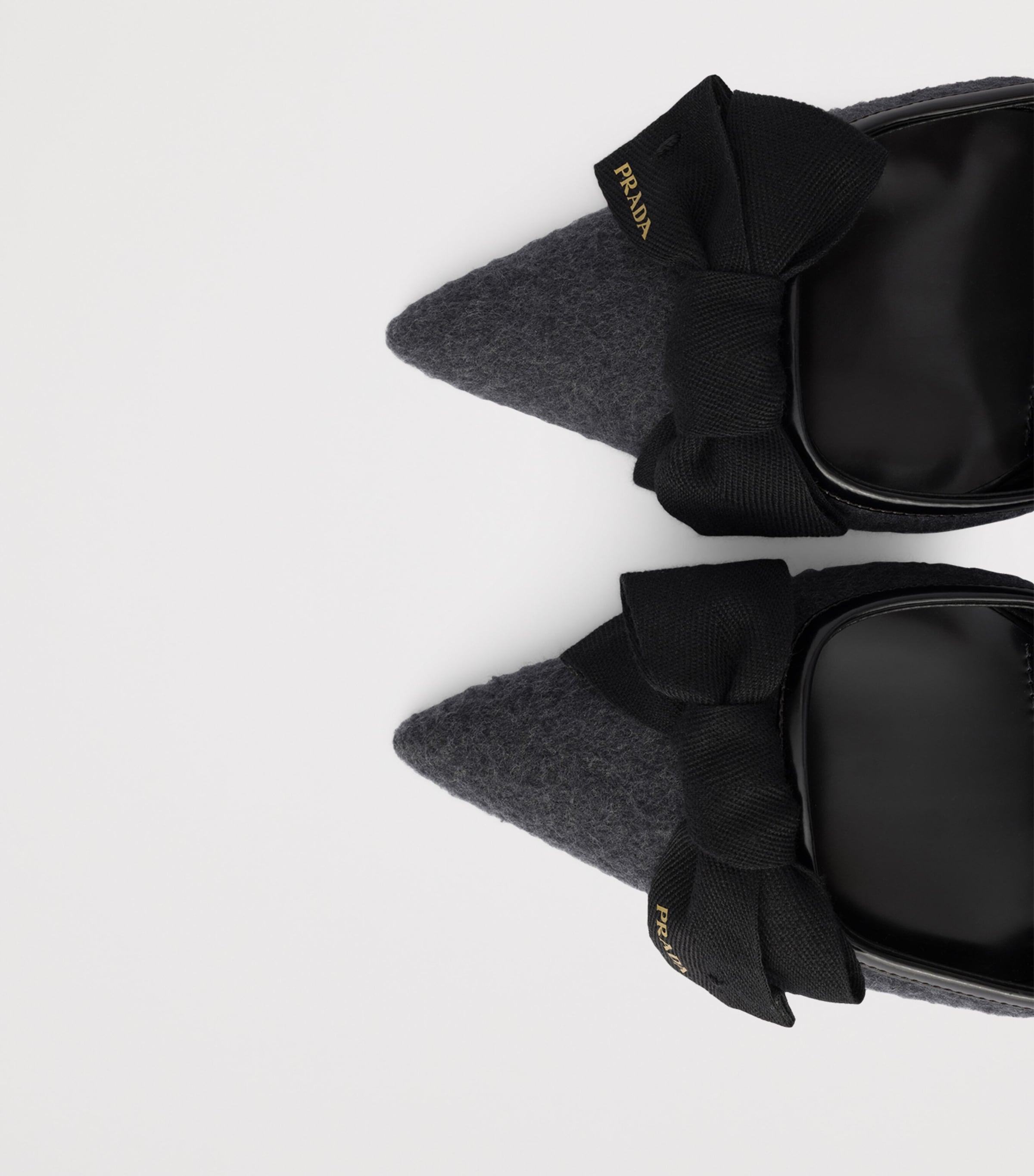 Prada Cashmere Bow-Detail Slingback Pumps 75 Grey Image 5