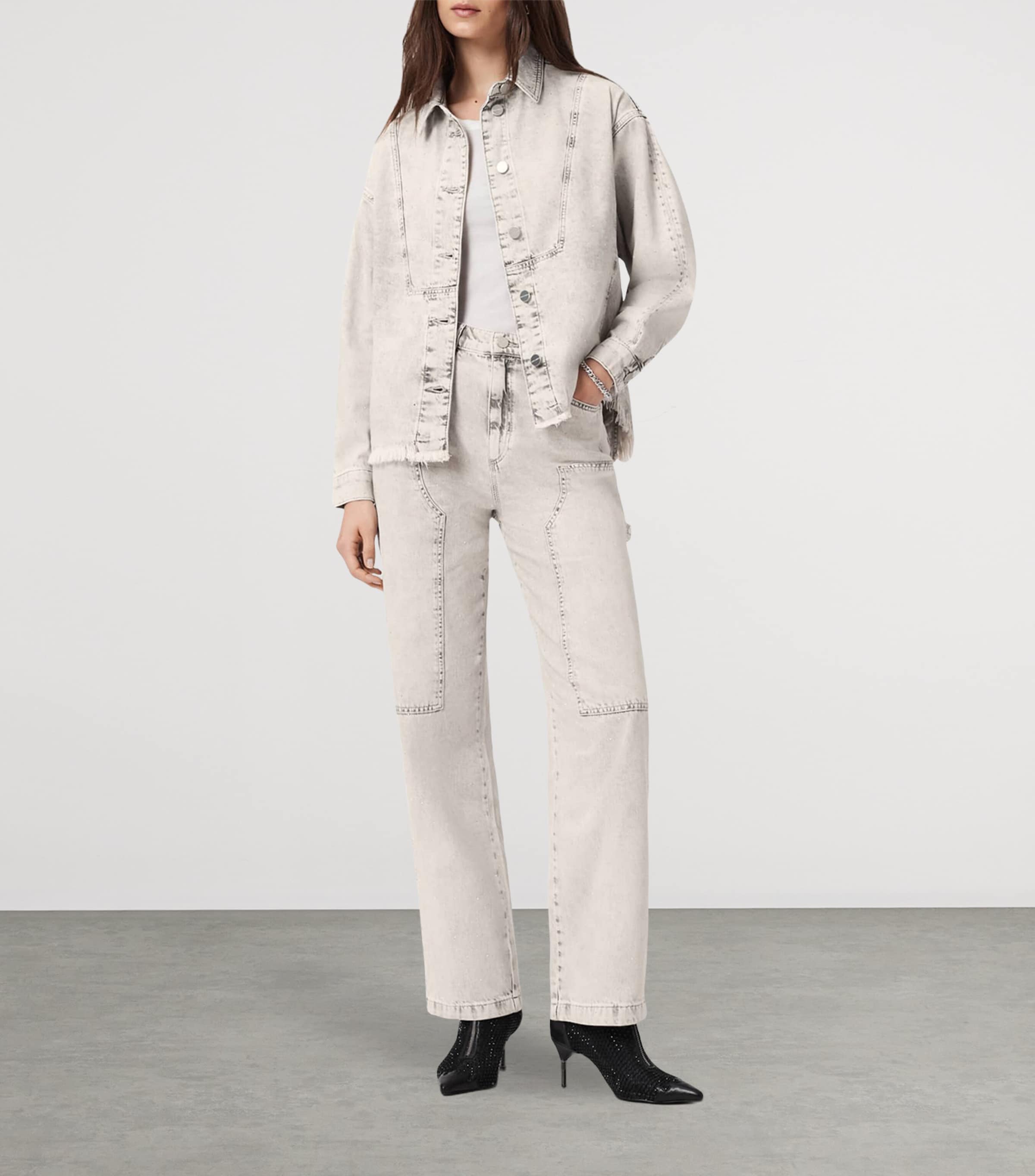 Denim Hettie Shacket SNOW GREY Image 4