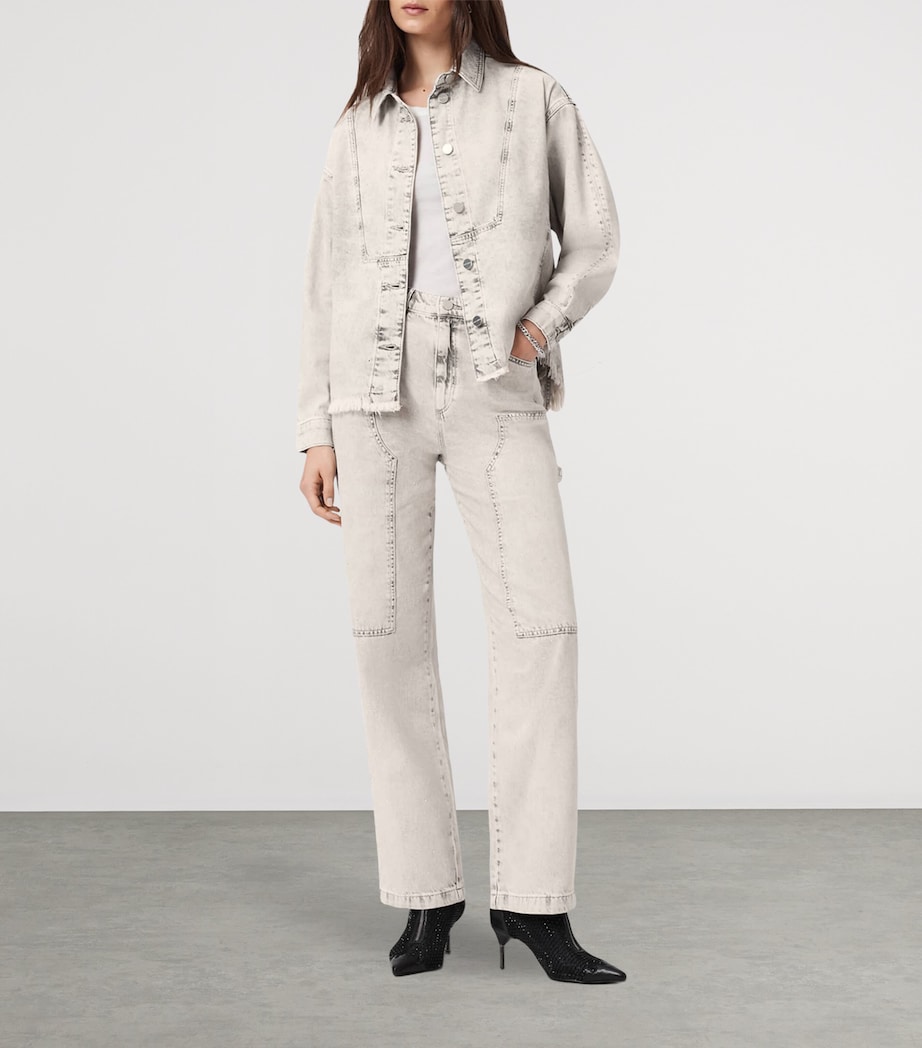 Denim Hettie Shacket SNOW GREY Image 4