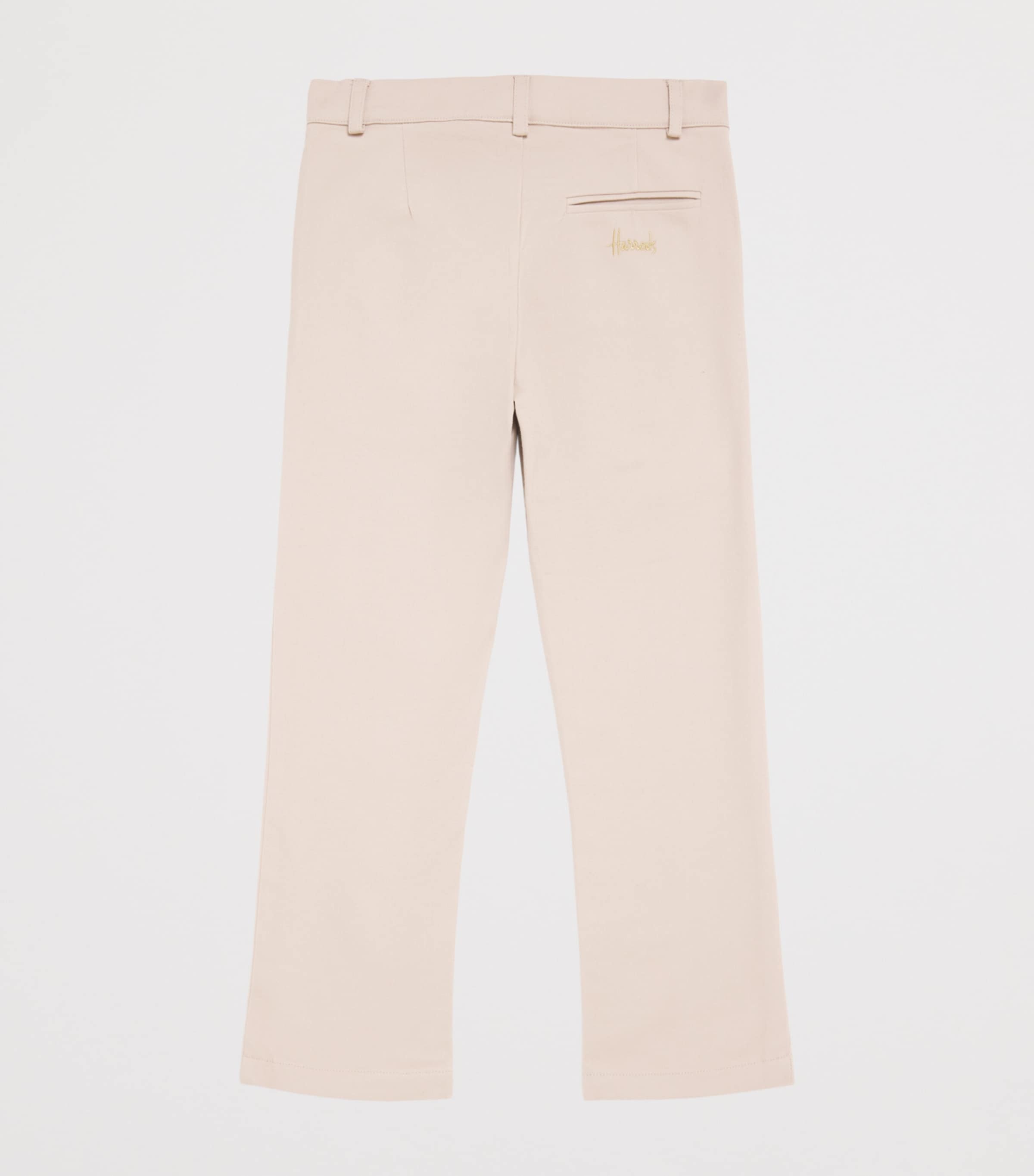 Harrods Embroidered-Logo Chinos (2-8 Years) Stone Image 2