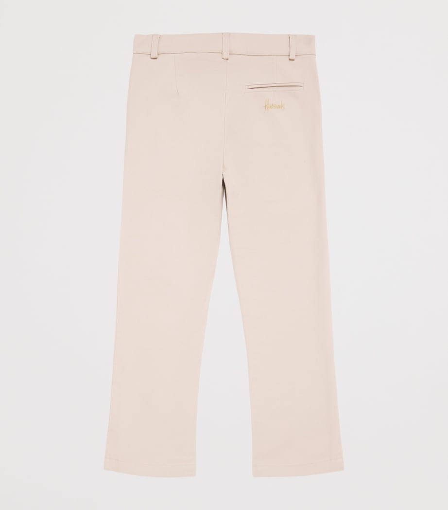 Harrods Embroidered-Logo Chinos (2-8 Years) Stone Image 2