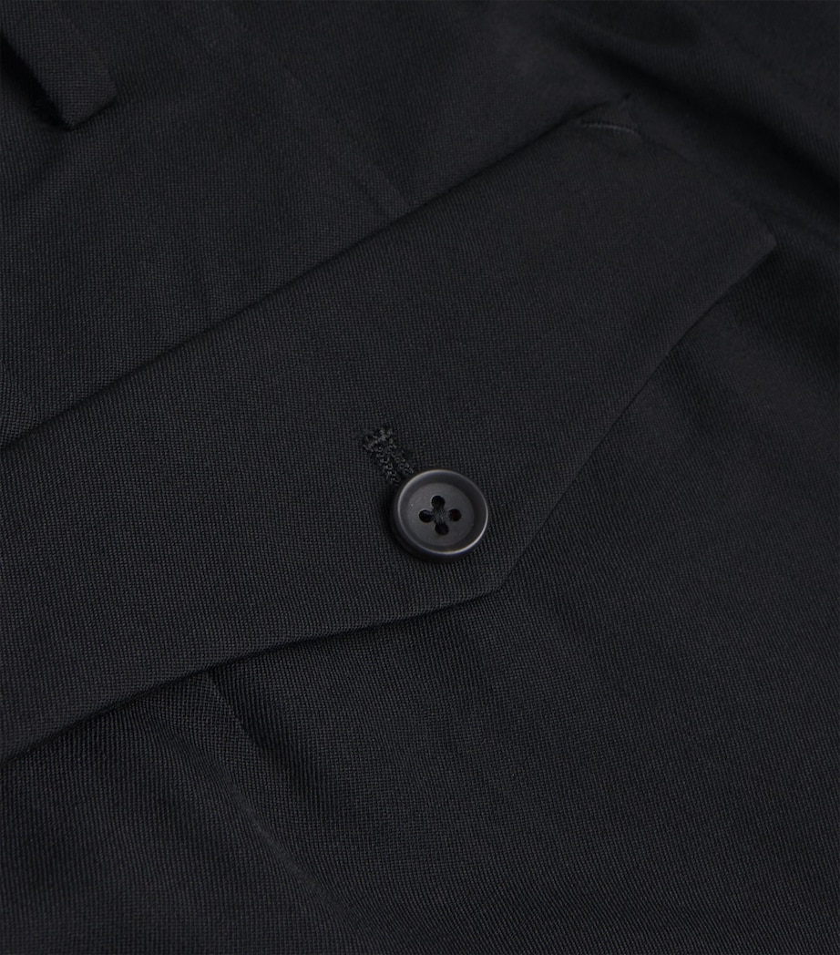 Wool 2-Tucks Tailored Trousers BLACK Image 5