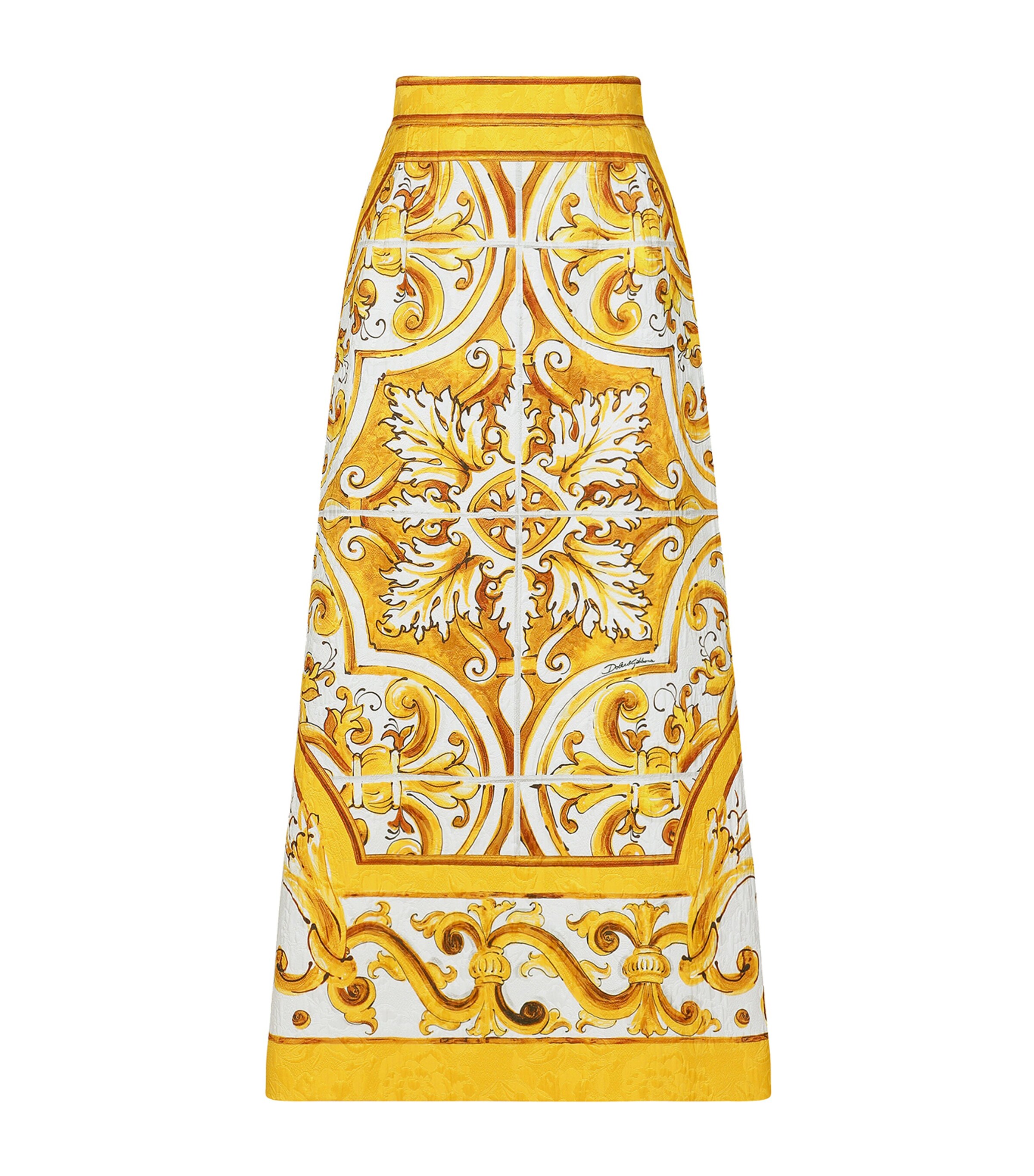 Dolce & Gabbana Majolica Print Midi A-line Skirt