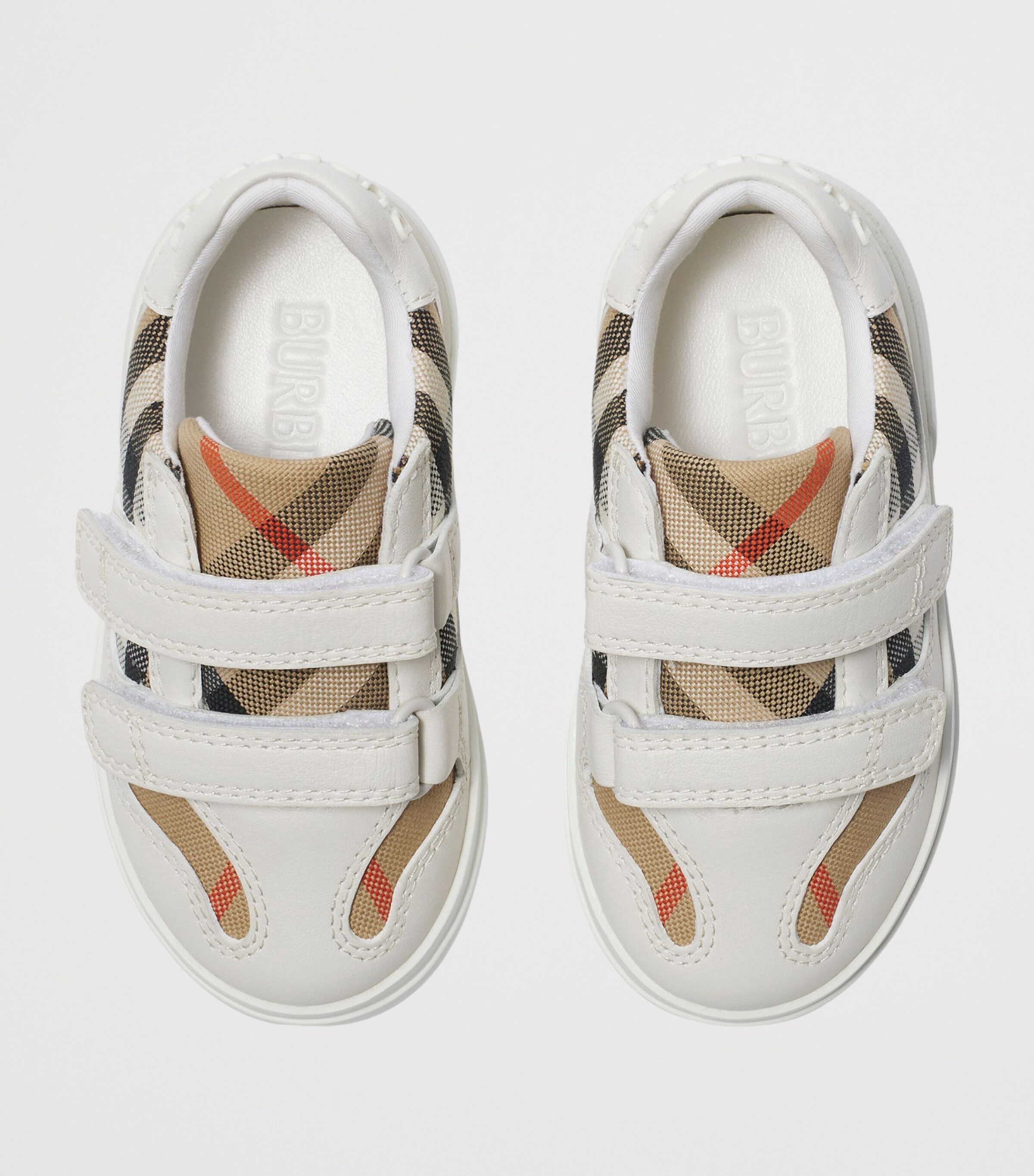Leather Check Velcro Sneakers SAND IP CHECK Image 2