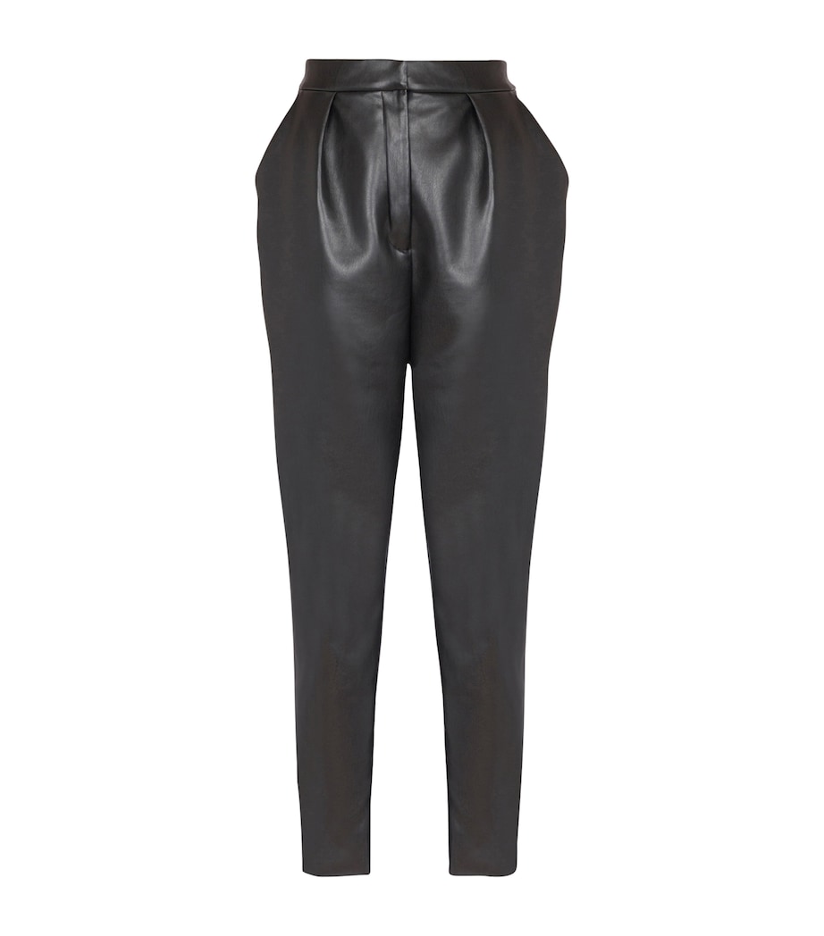 Faux Leather High-Rise Slim Trousers 0PA NOIR Image 1