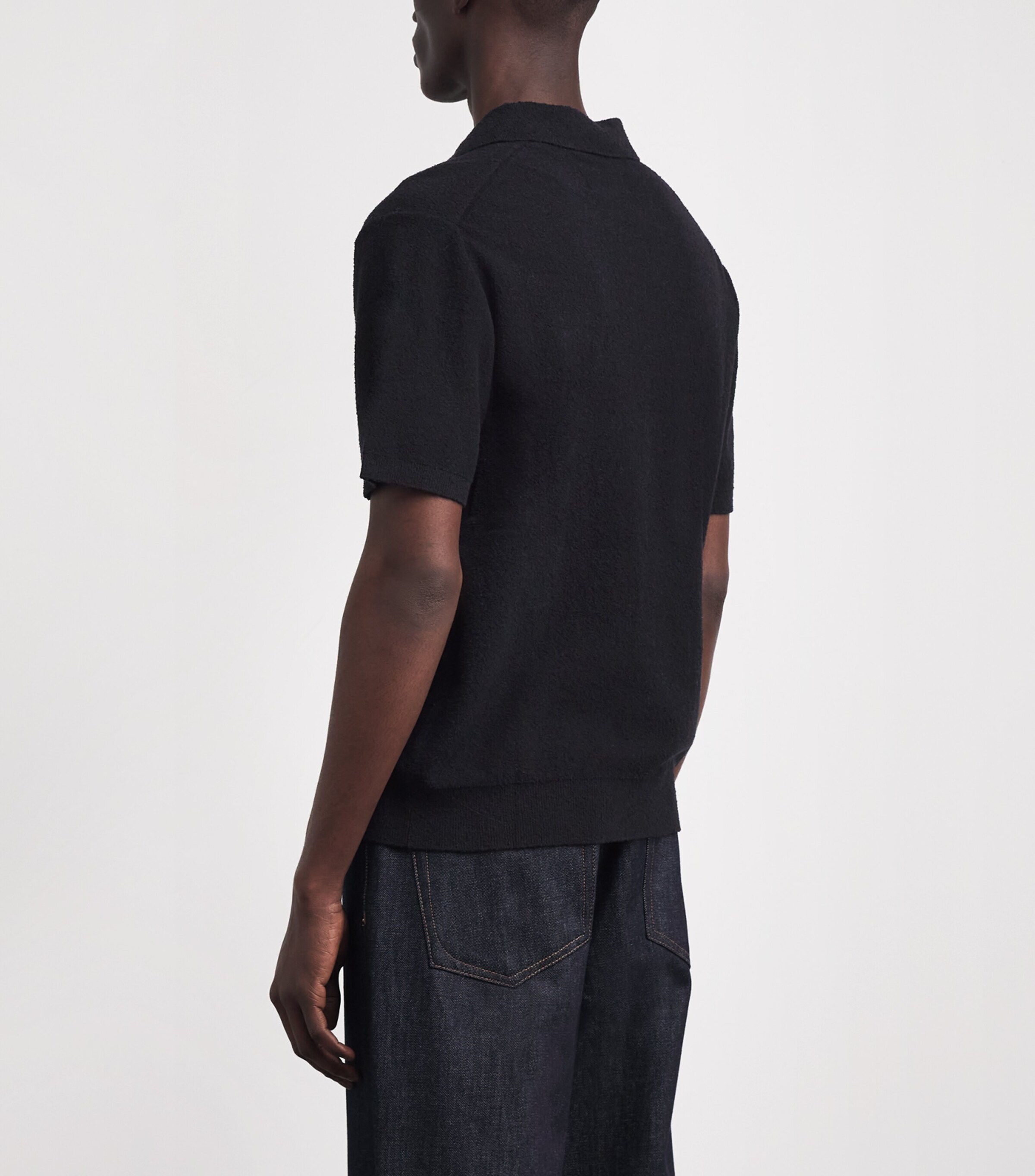 Wax London Mens Cotton-Blend Siena Polo Shirt Black Image 5