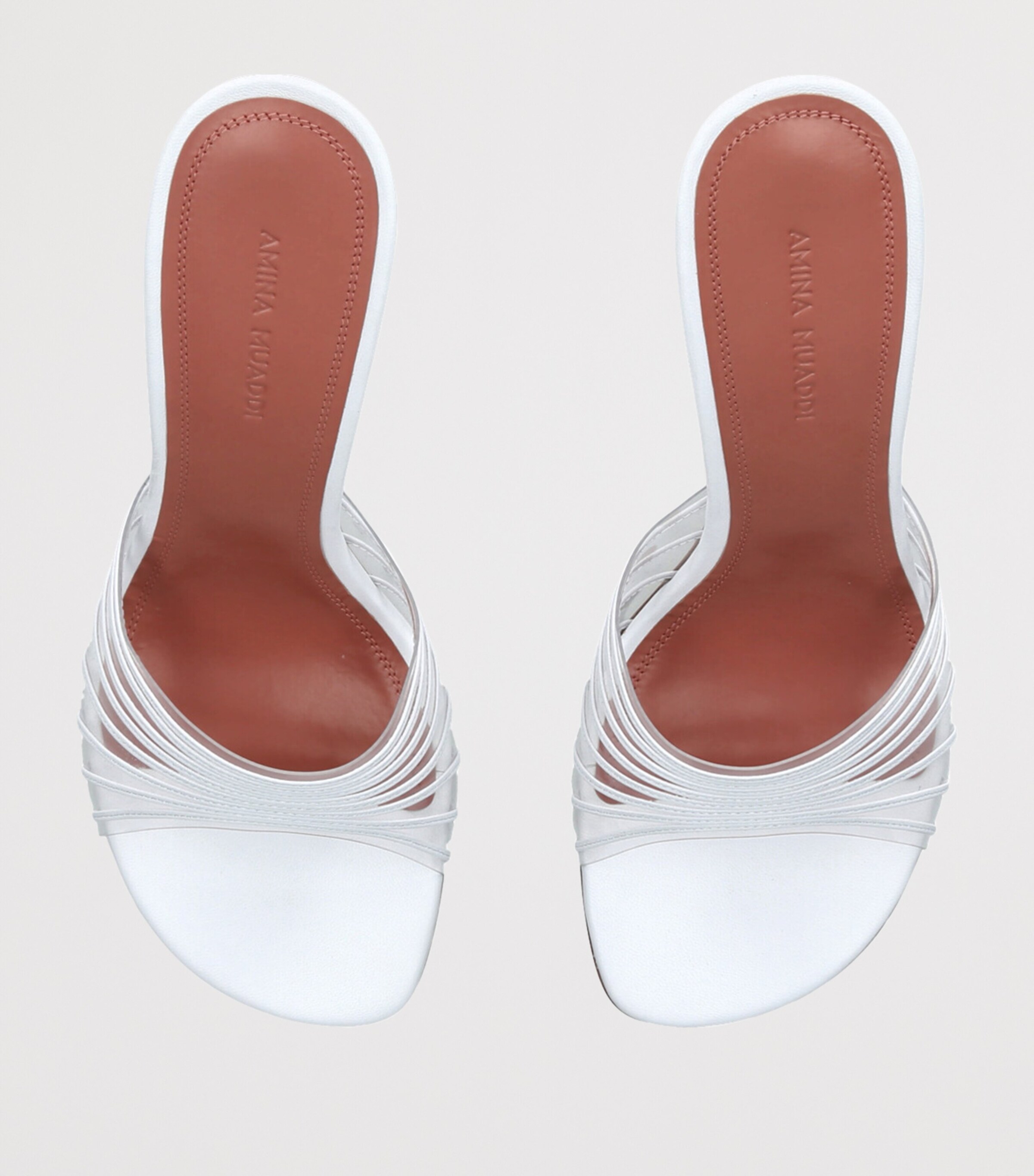 Leather Mookie Heeled Mules 90 WHITE/COMB Image 4