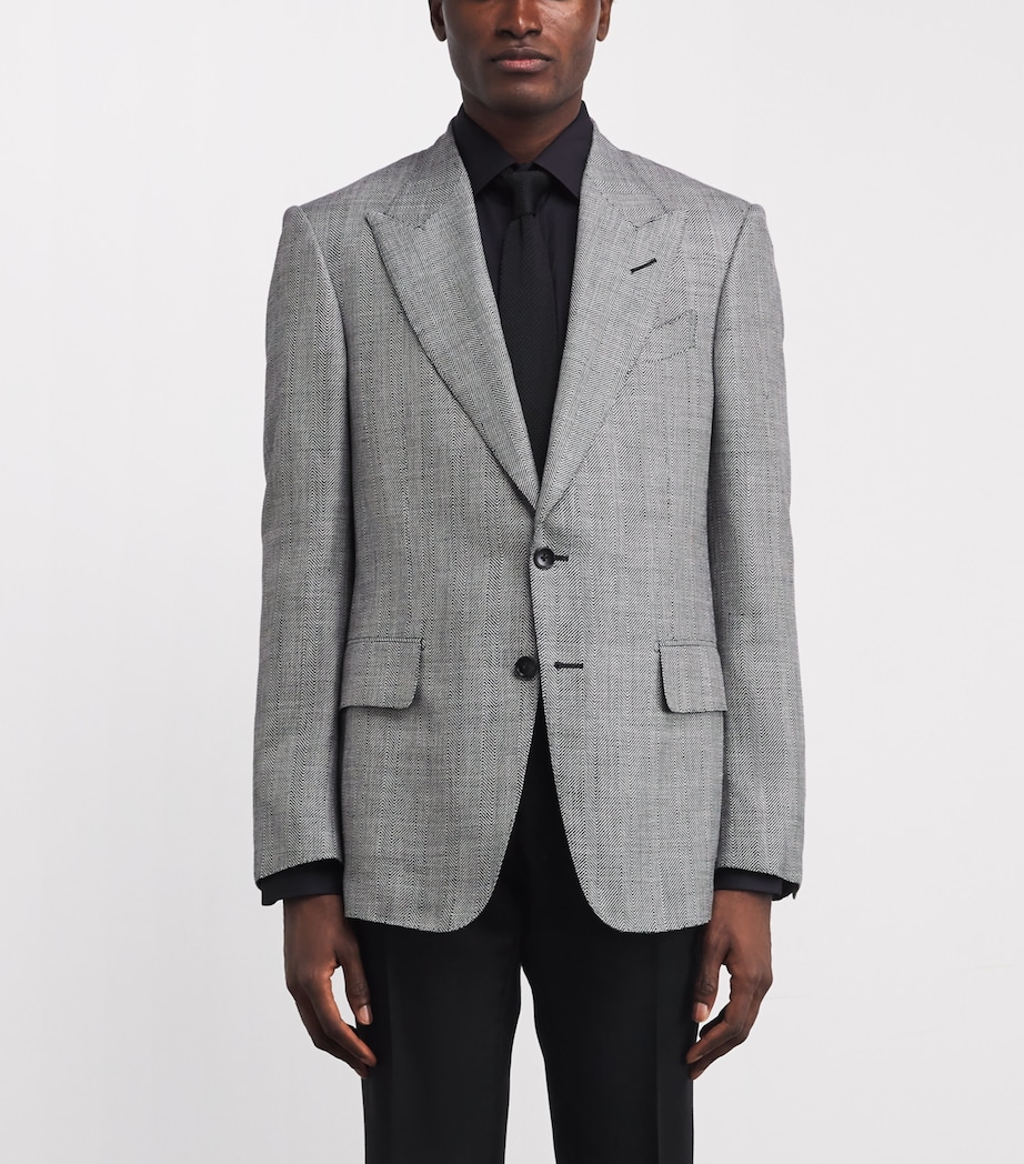 Wool-Blend Herringbone Shelton Blazer NWA Image 3