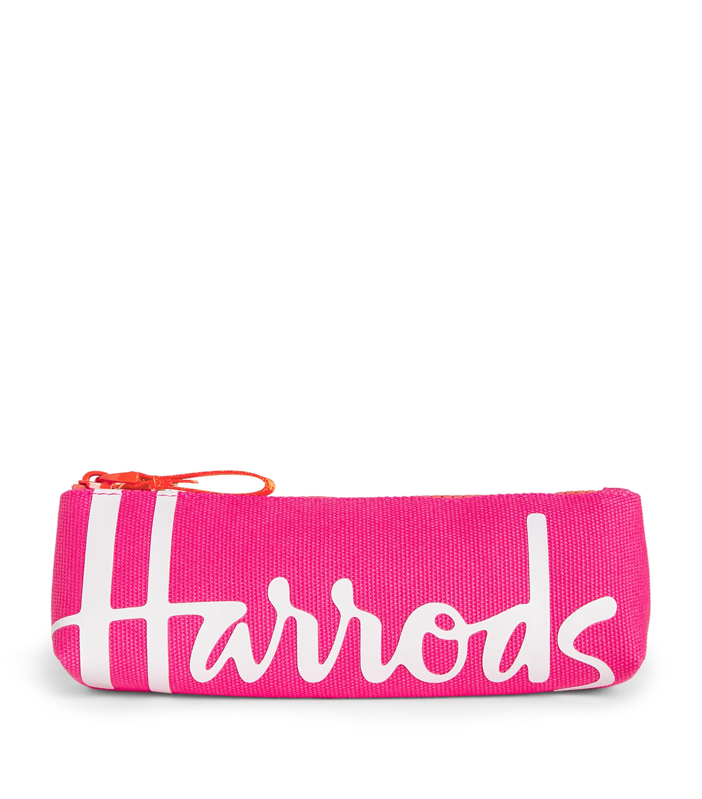 Harrods Cotton Logo Pencil Case In Pink