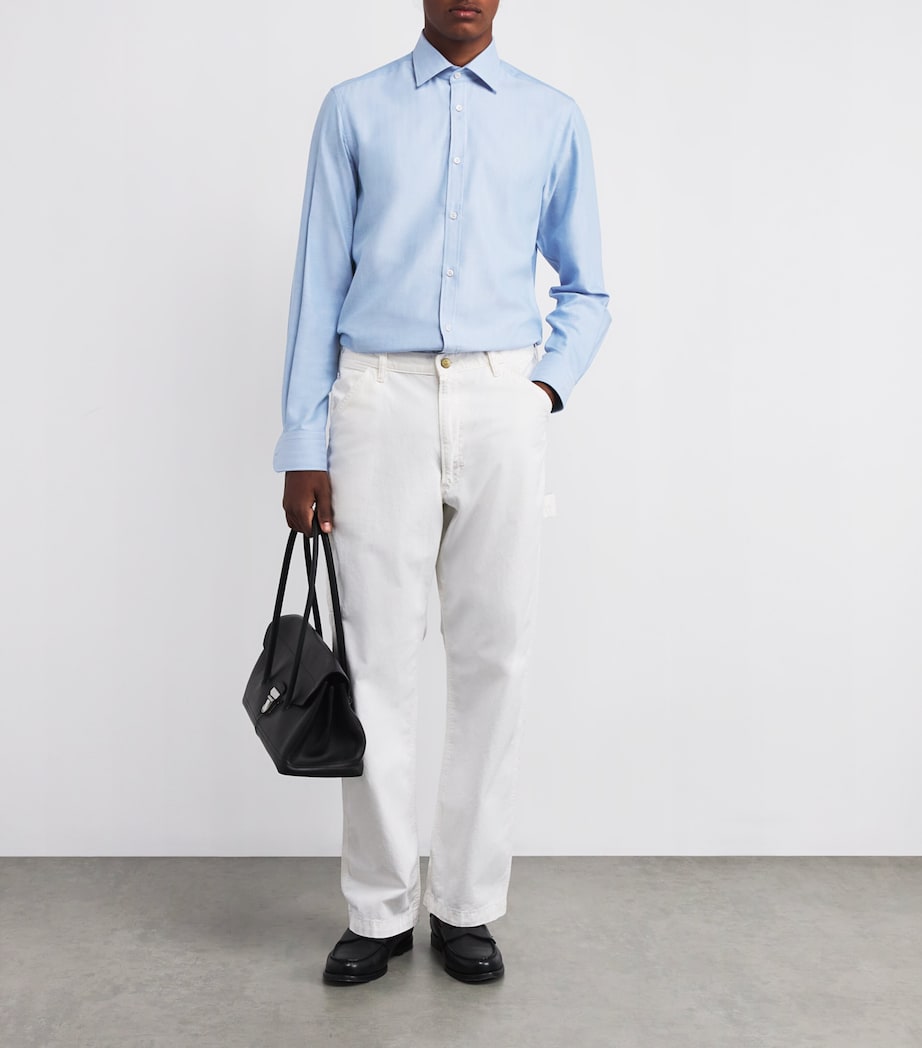 Silk-Cotton-Cashmere Shirt D37 AZZURRO SCURO Image 2