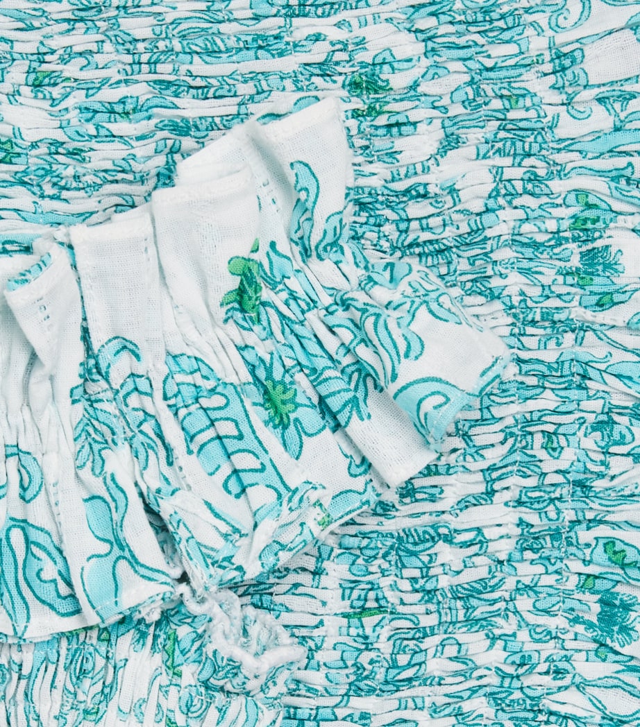Poupette St Barth Kids Cotton-Blend Alitza Top (4-12 Years) Aqua Tiare Image 4