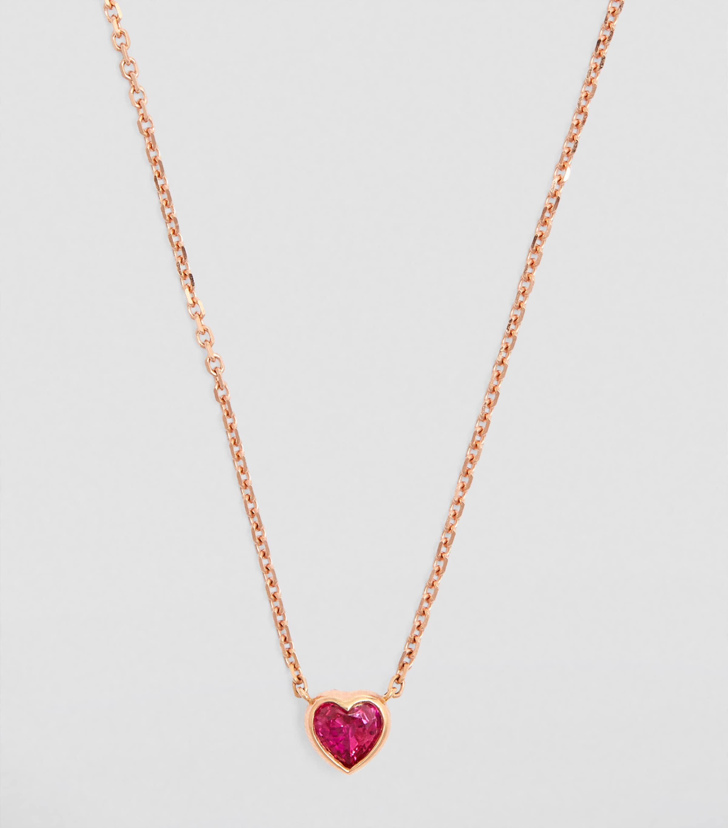 Anita Ko Rose Gold and Ruby Heart Necklace Rose Gold Image 2