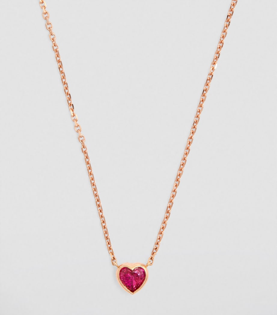 Rose Gold and Ruby Heart Necklace ROSE GOLD Image 2