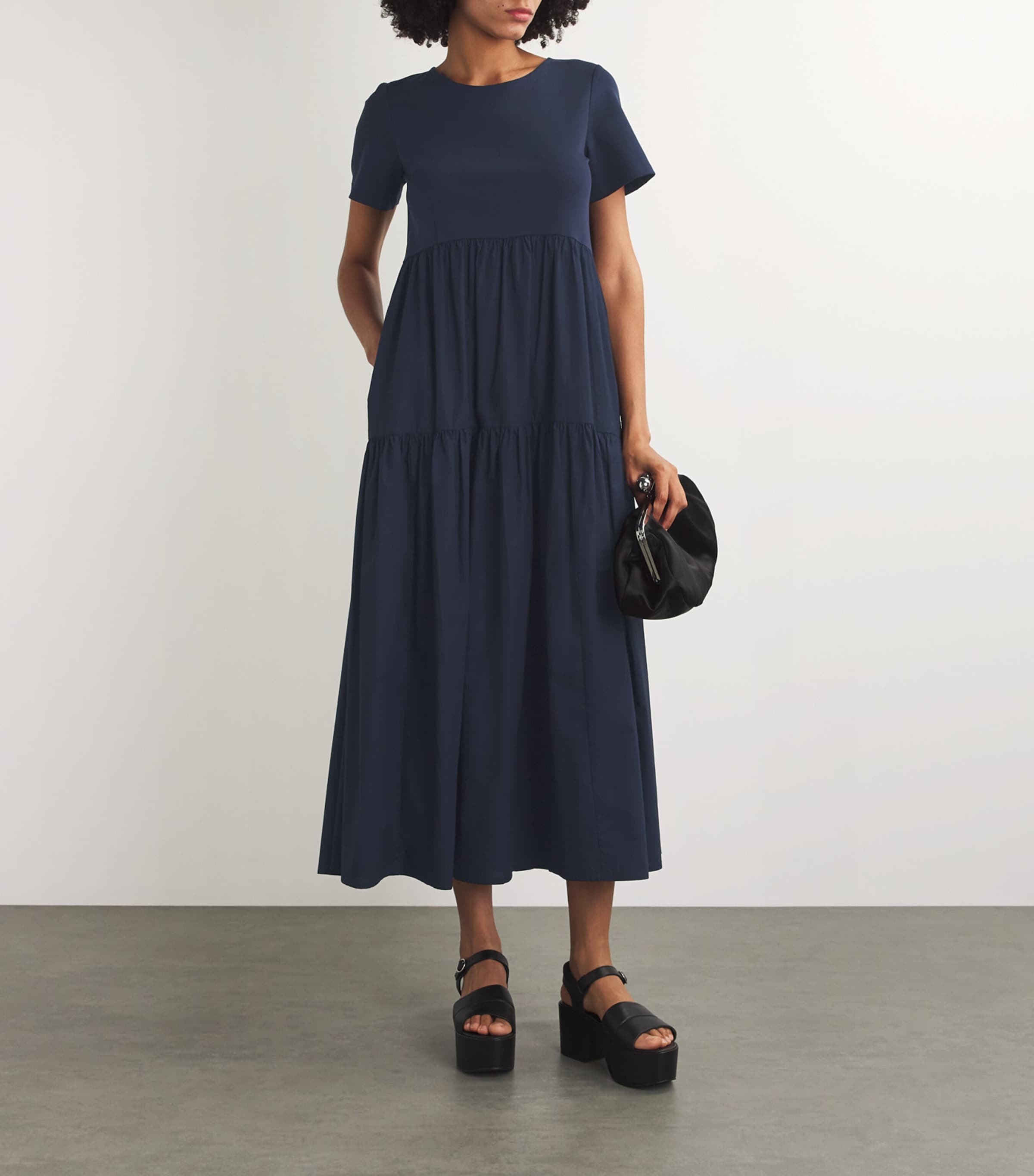 weekend max mara cotton jersey dress Weekend Max Mara | Woman - Cotton jersey fluid dress - Navy