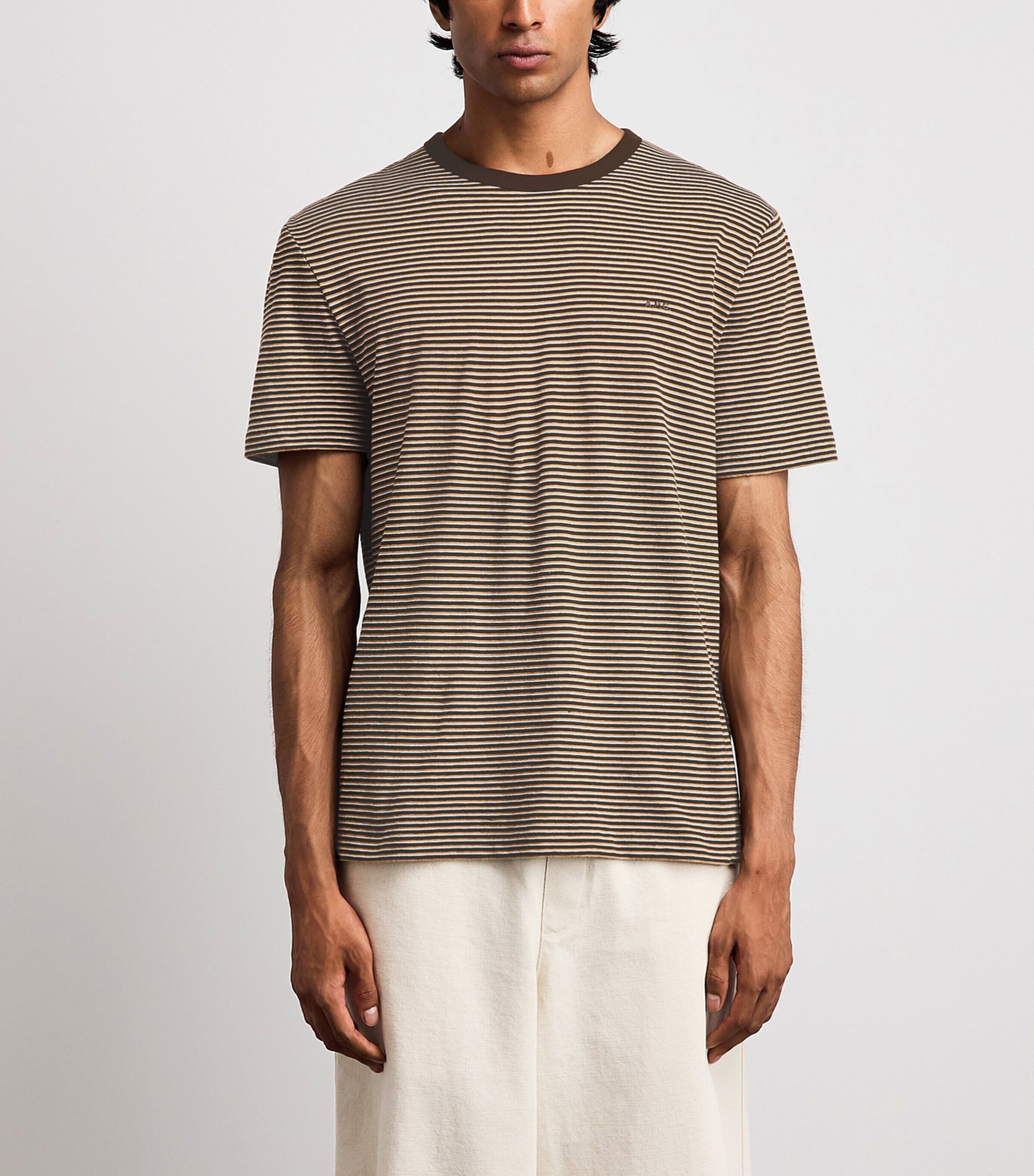 A.P.C. Mens Organic Cotton Josh T-Shirt Caa Brown Image 4