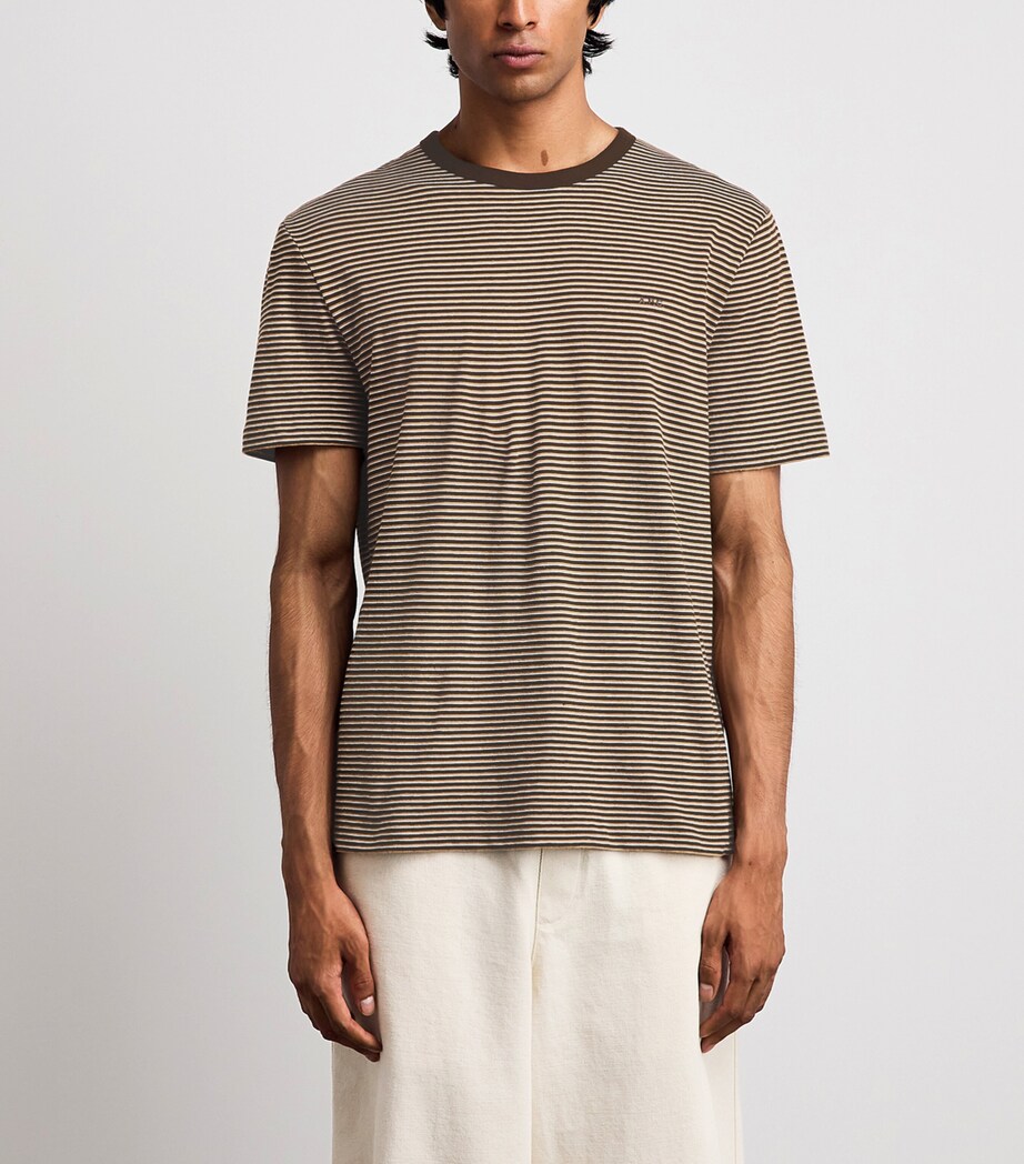 A.P.C. Mens Organic Cotton Josh T-Shirt Caa Brown Image 4