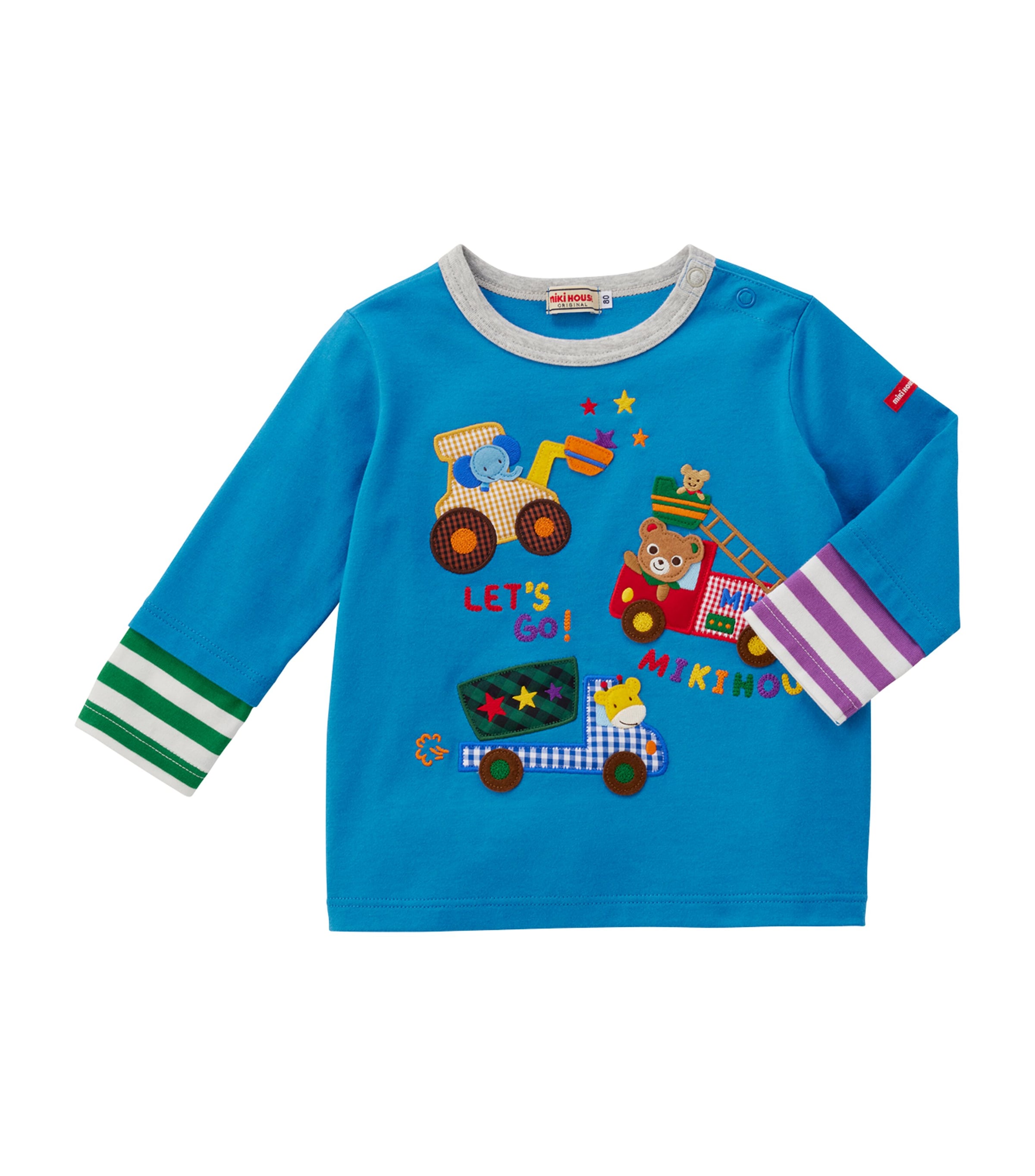 Miki House Kids' Transportation T-shirt In Blue