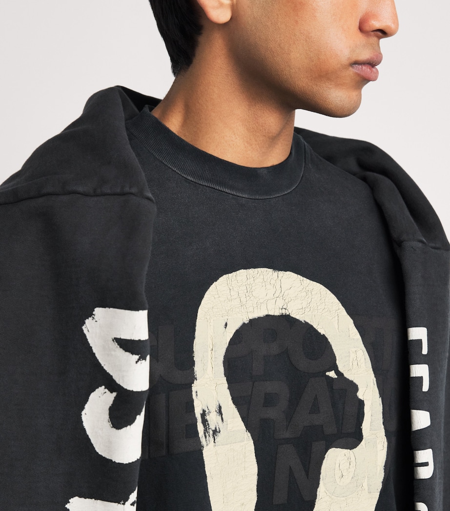 Fear Of God Mens x DSYF Support Liberation Now T-Shirt Black/ Image 3